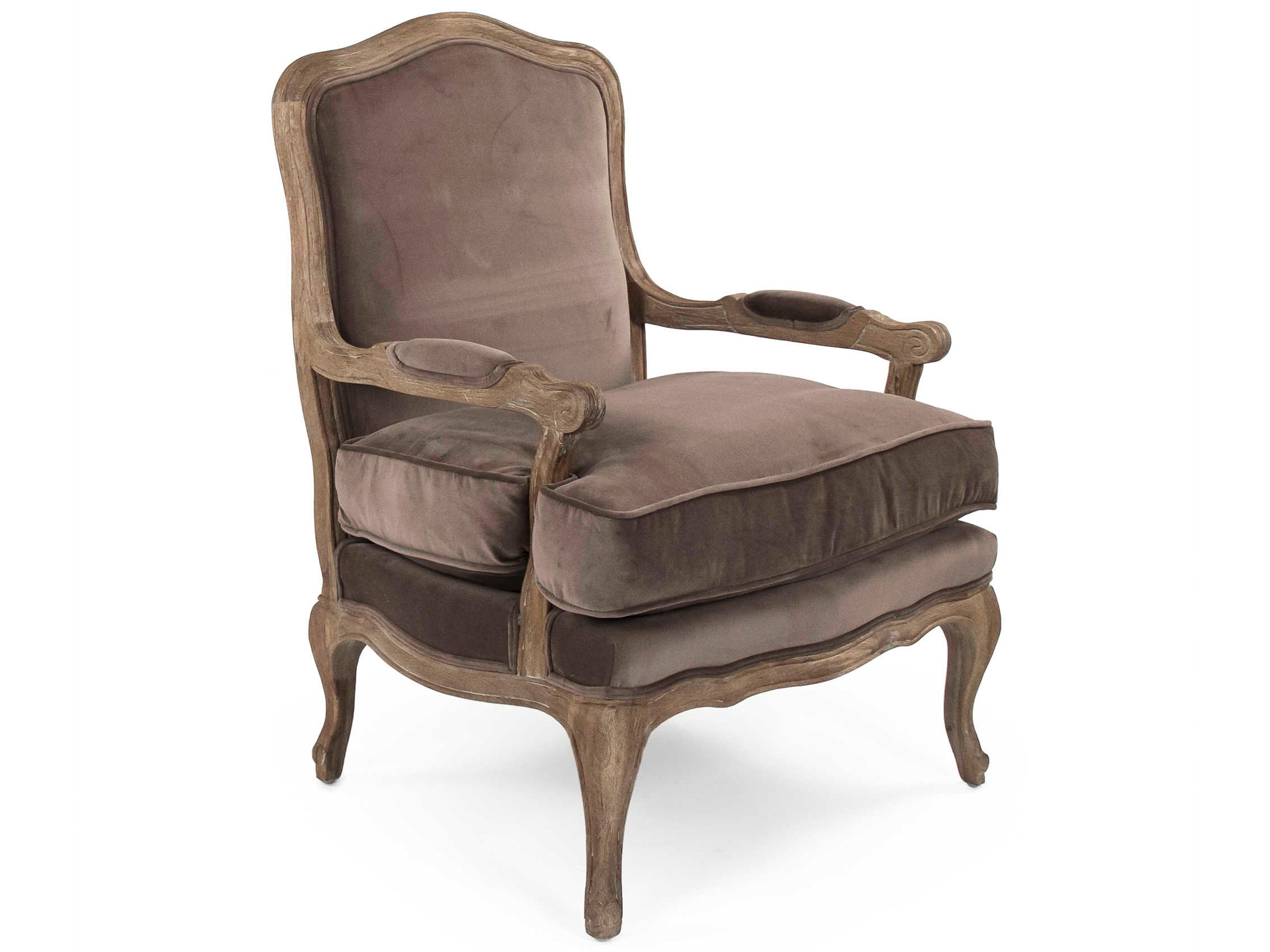 Zentique Bastille Brown Fabric Accent Chair
