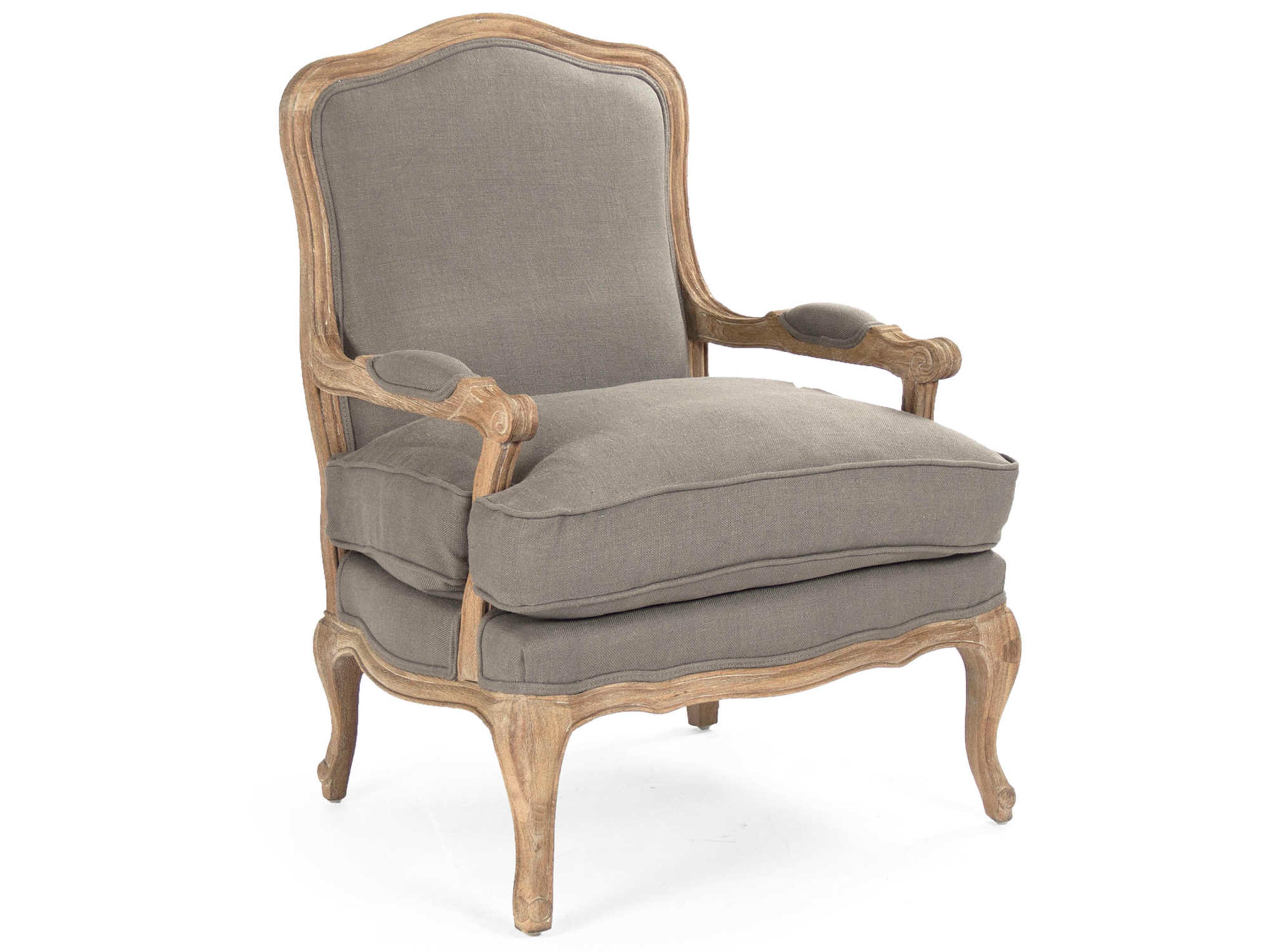 Zentique Bastille Gray Fabric Accent Chair