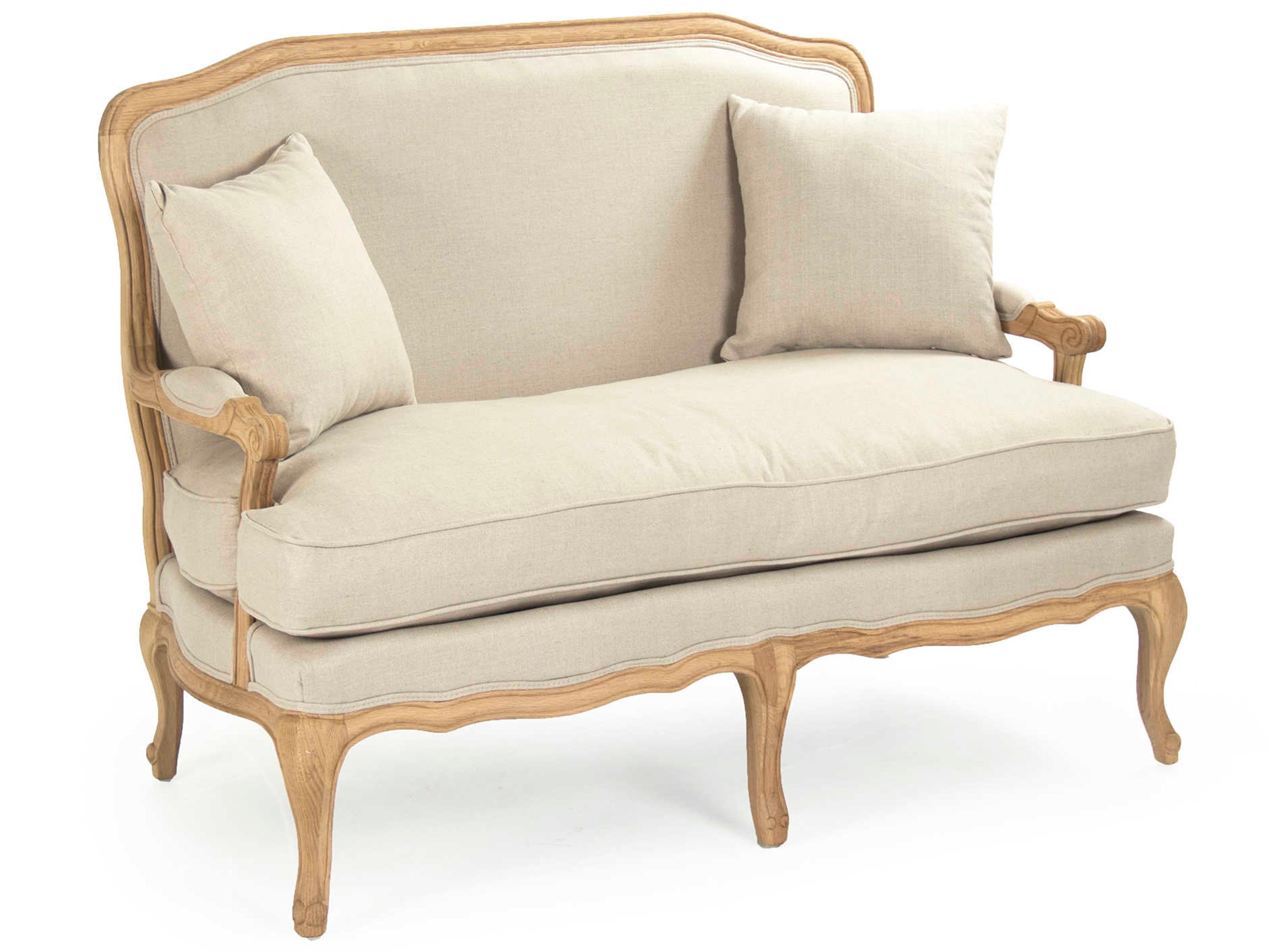 Zentique Bastille Cream Fabric Chair and a Half