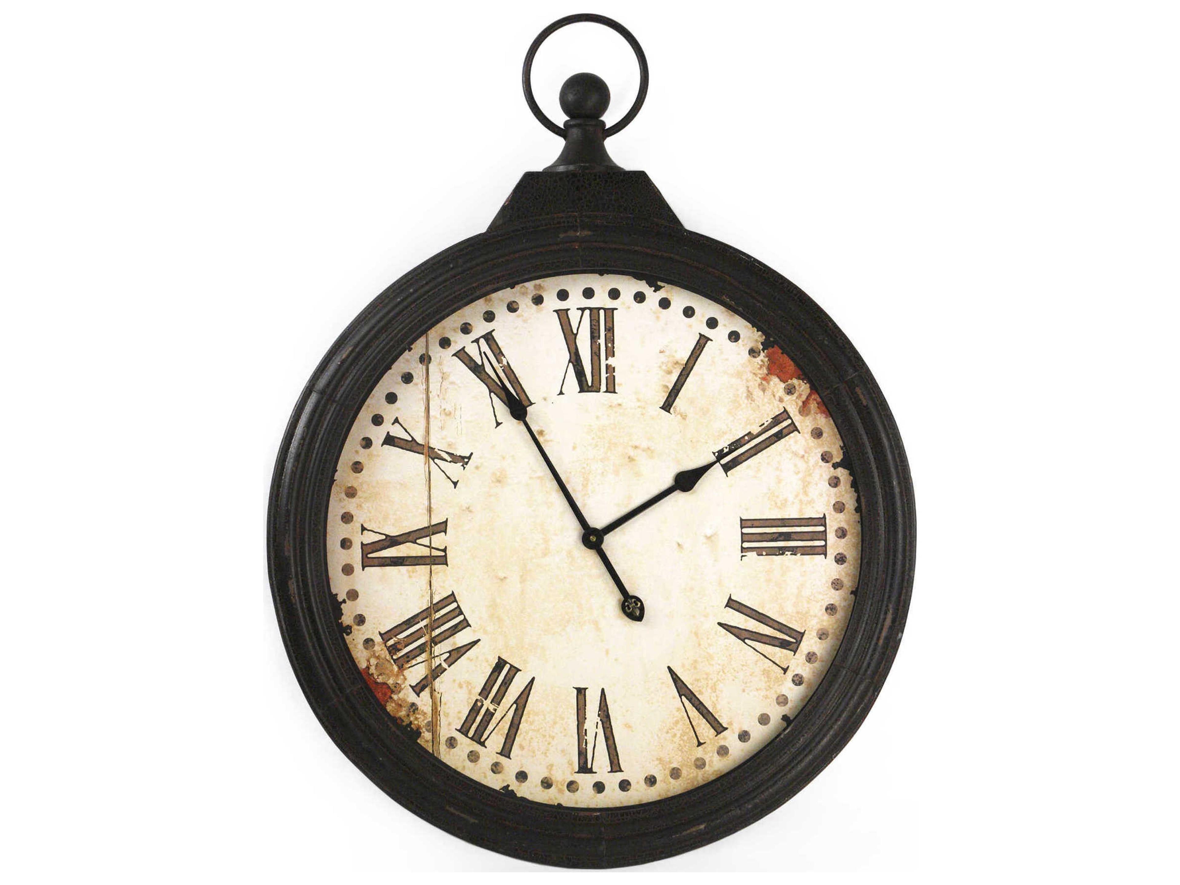 Zentique Antique Black Iron Clock