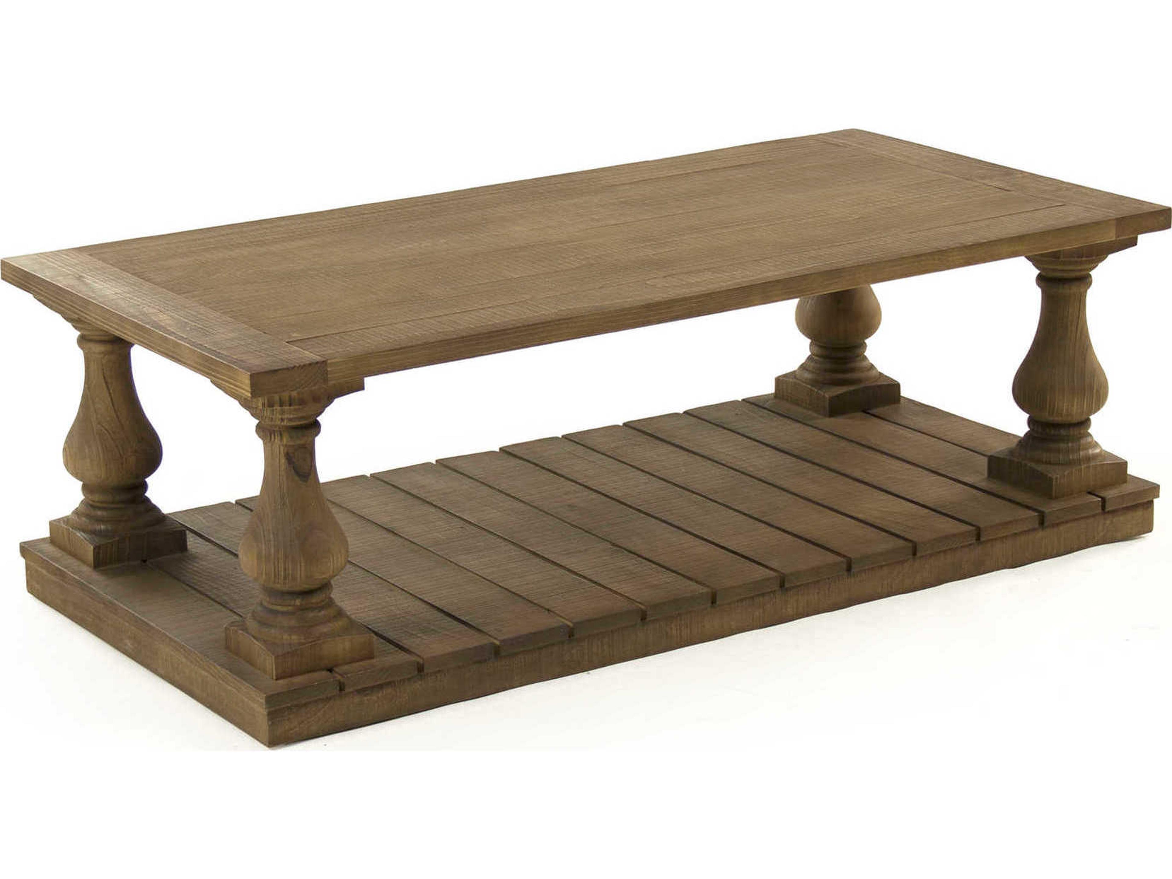 Zentique Rectangular Wood Stained Natural Coffee Table