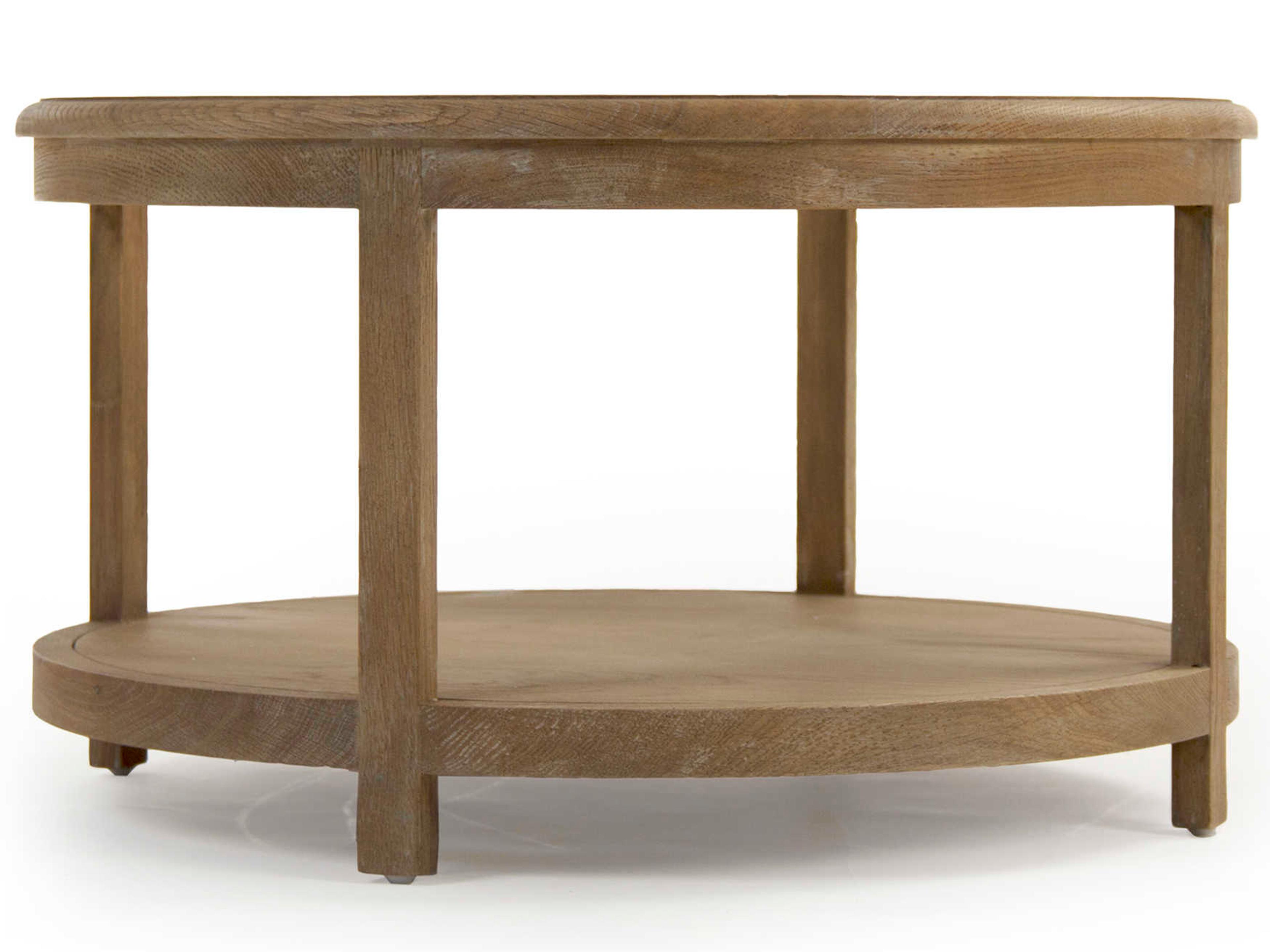 Zentique Round Glass Brown Clear Coffee Table