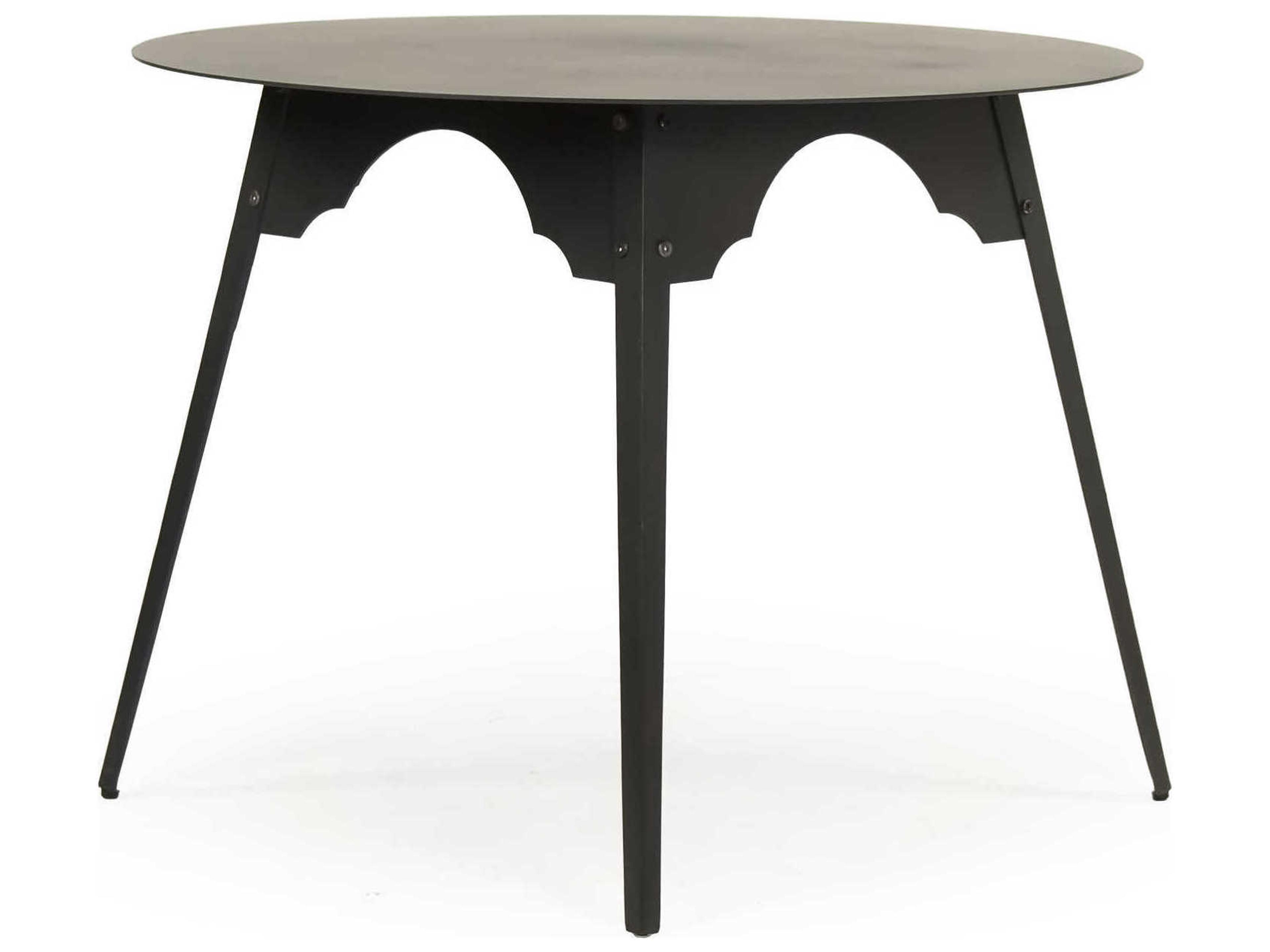 Zentique Round Metal Black End Table