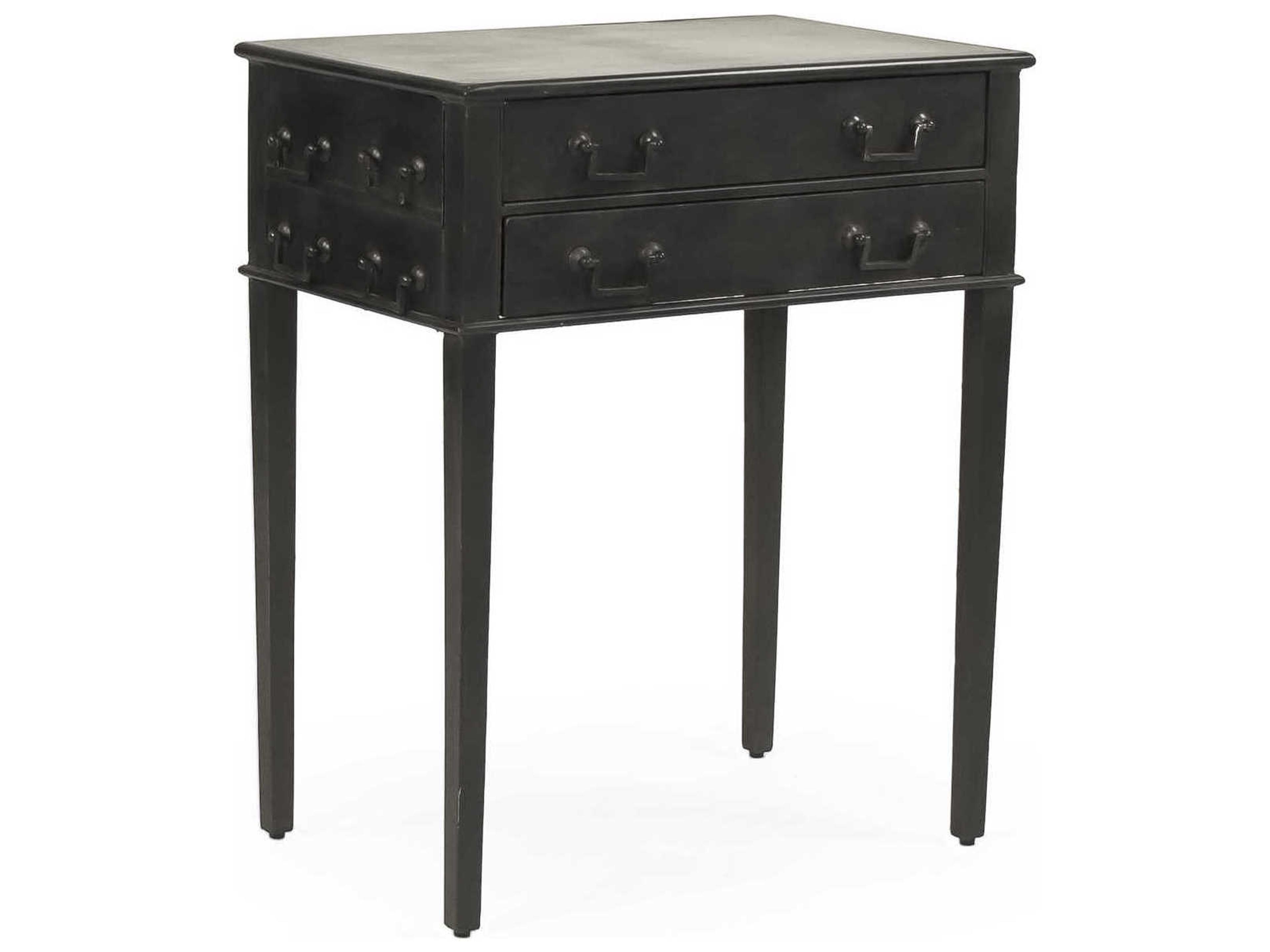 Zentique Rectangular Metal Antique Black End Table