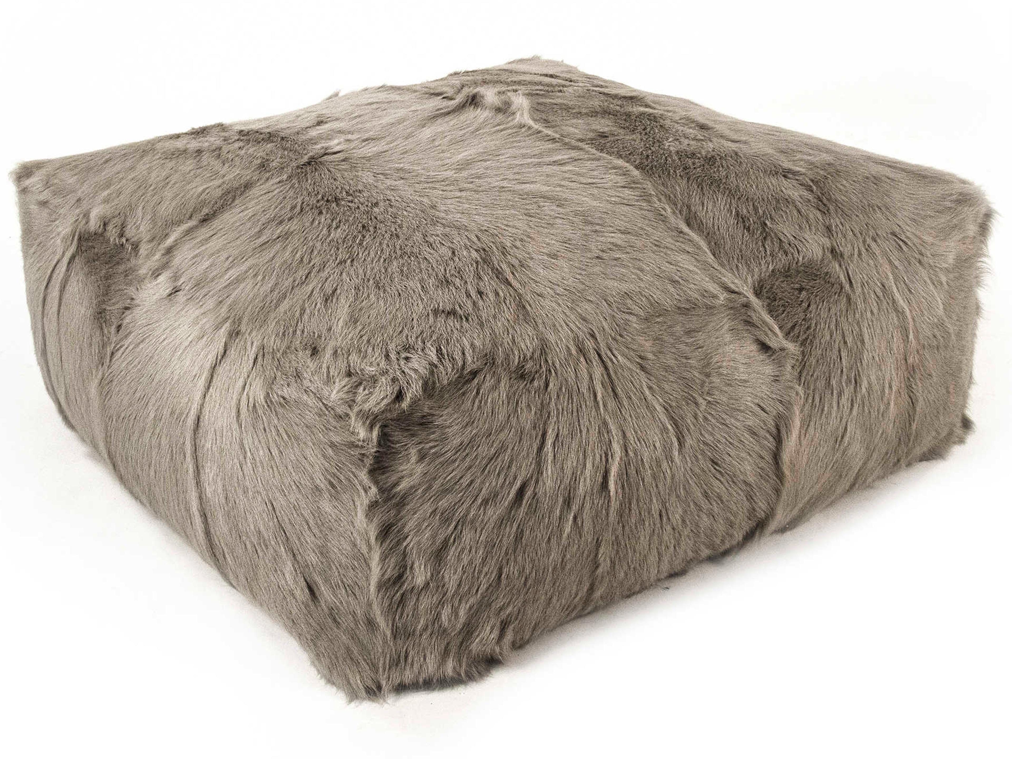 Zentique Light Grey Upholstered Ottoman