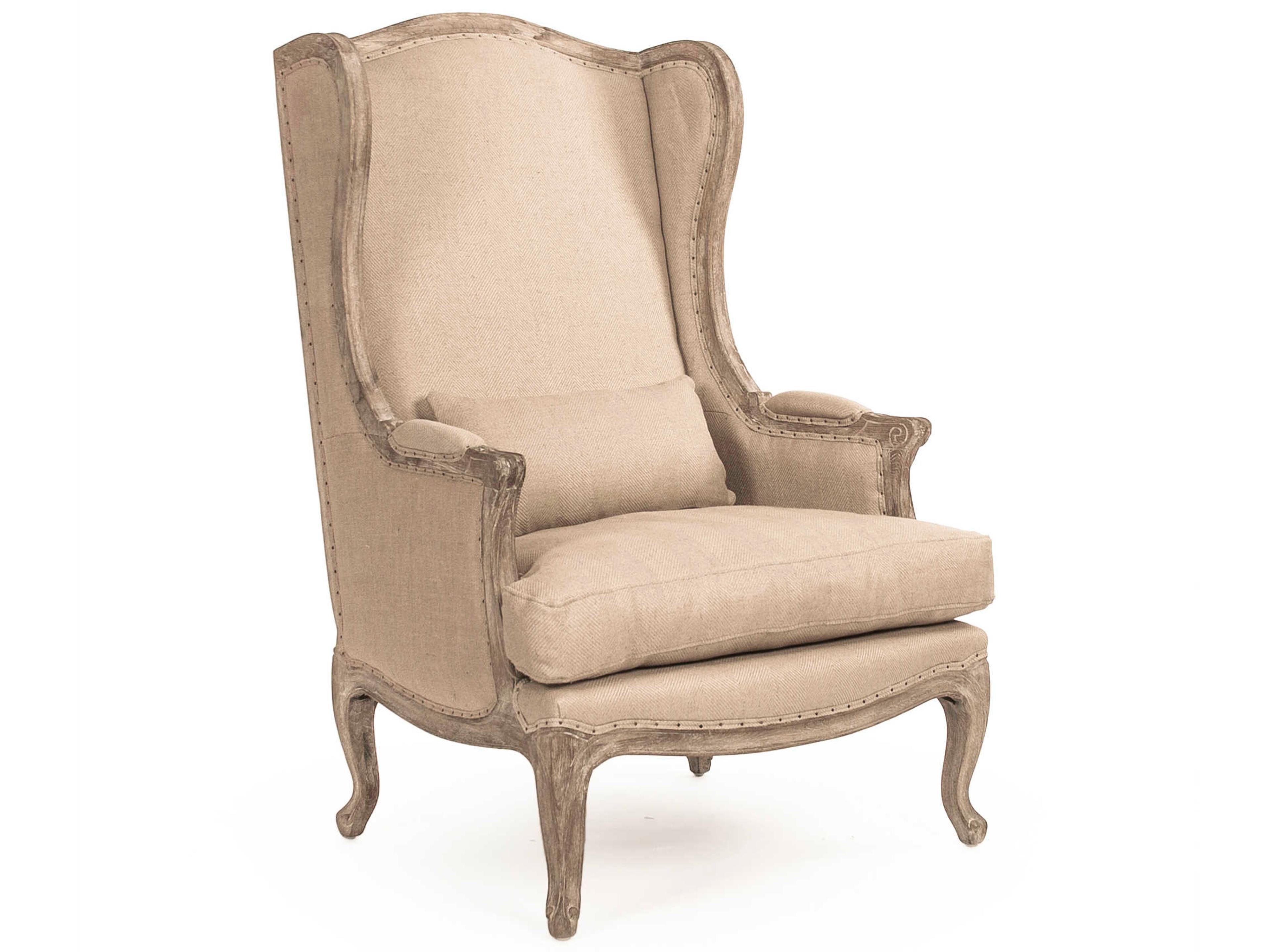 Zentique Leon Beige Fabric Accent Chair