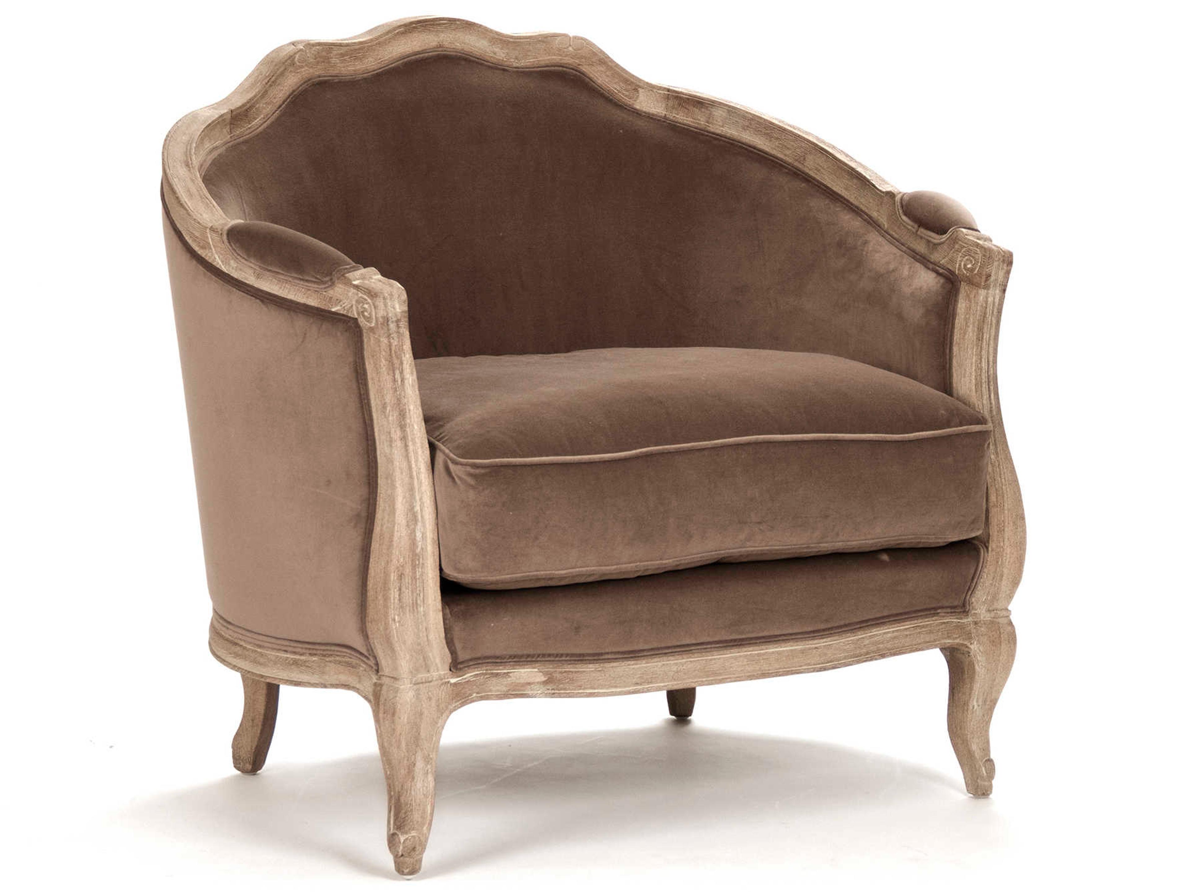Zentique Maison Brown Fabric Accent Chair