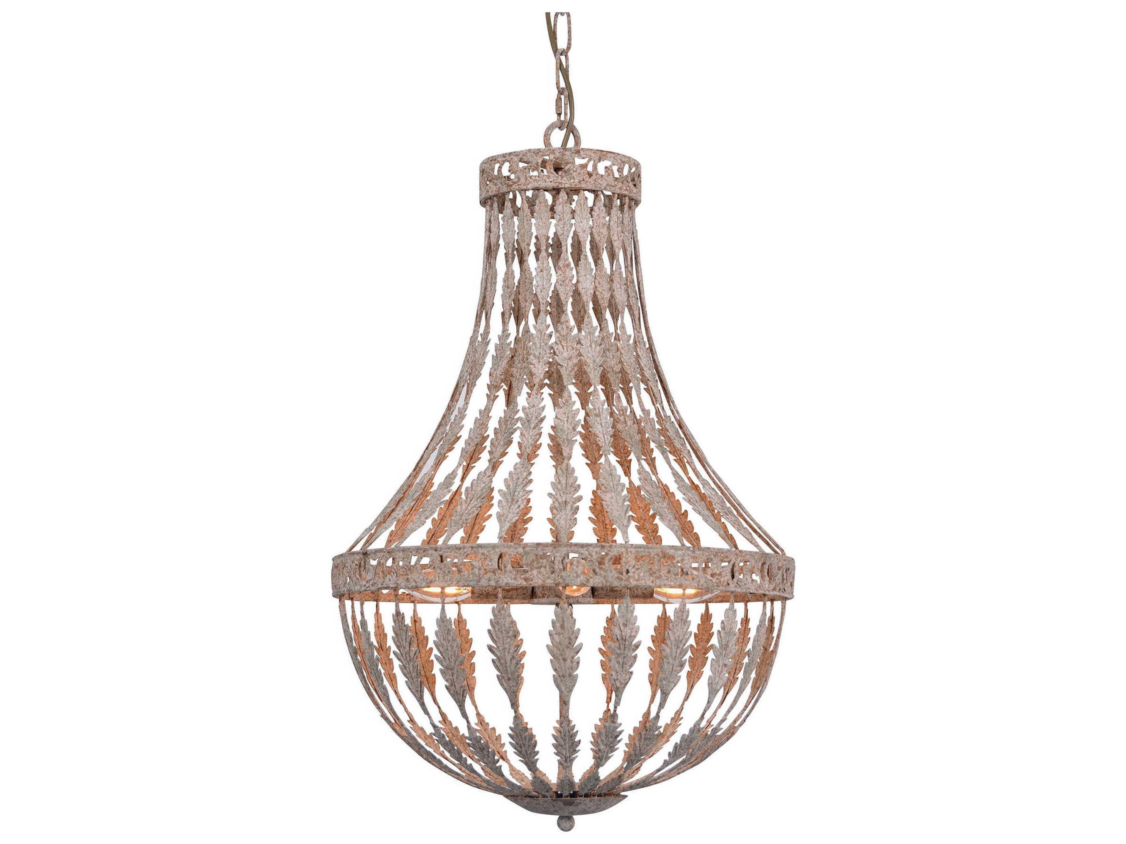 Zentique 4-Light Rustic Iron Gray Empire Chandelier