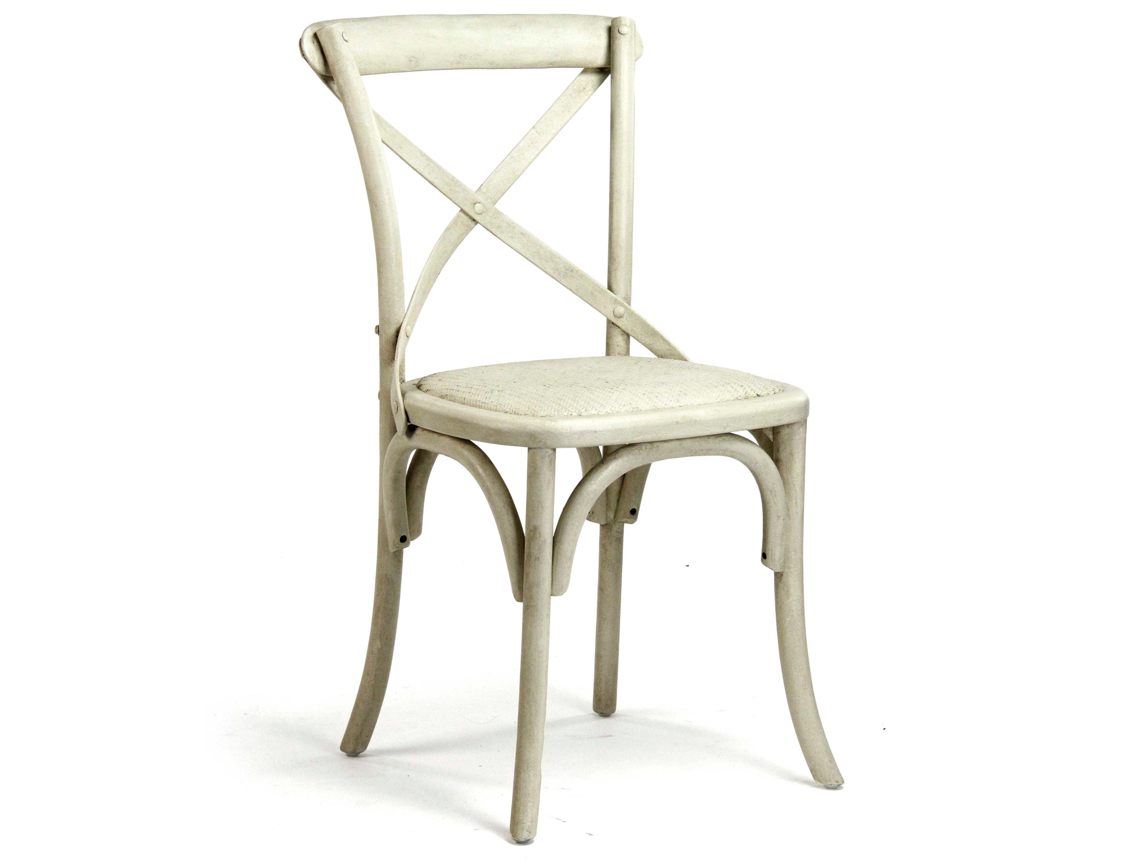 Zentique Parisienne Birch Wood White Side Dining Chair