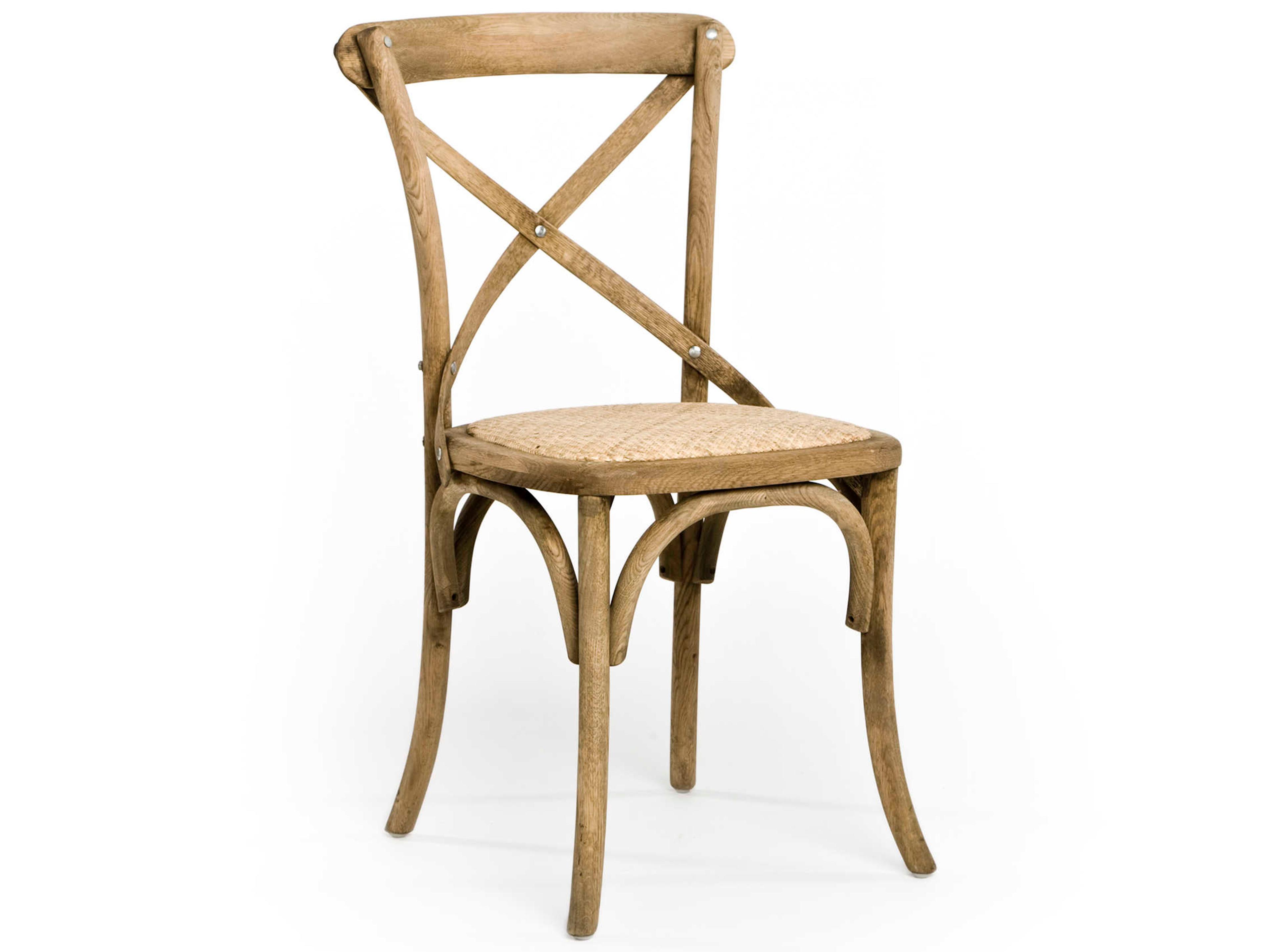Zentique Parisienne Oak Wood Natural Side Dining Chair