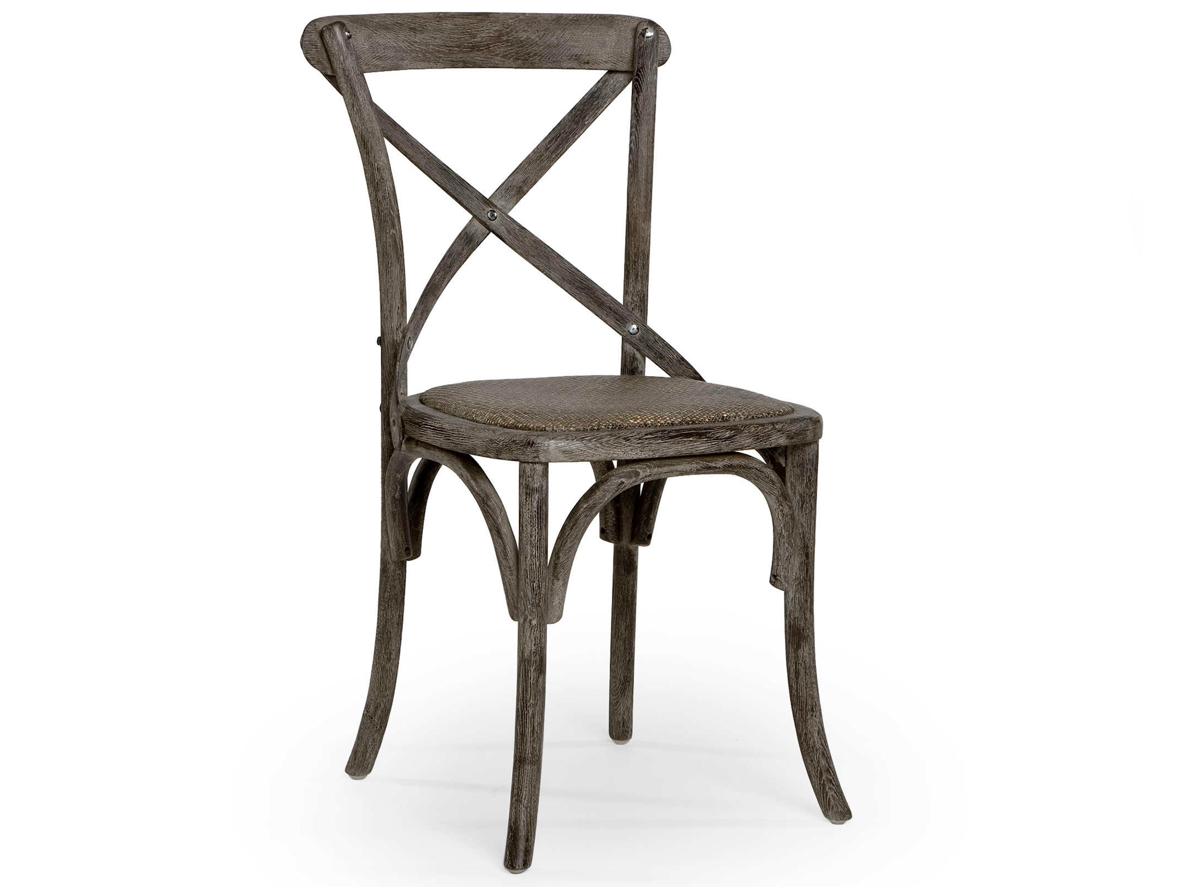 Zentique Parisienne Oak Wood Black Side Dining Chair