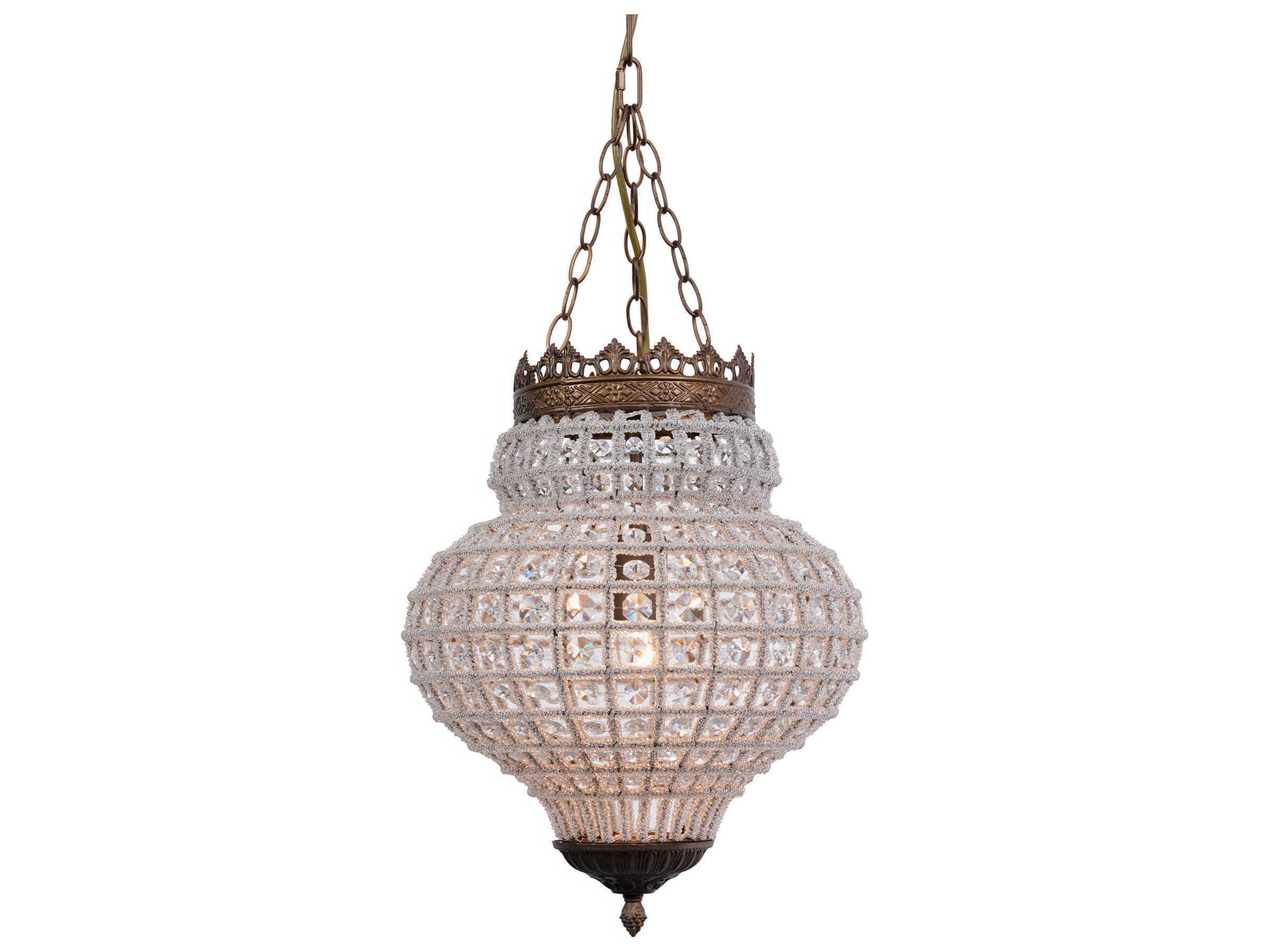 Zentique 1-Light Gold Crystal Pendant