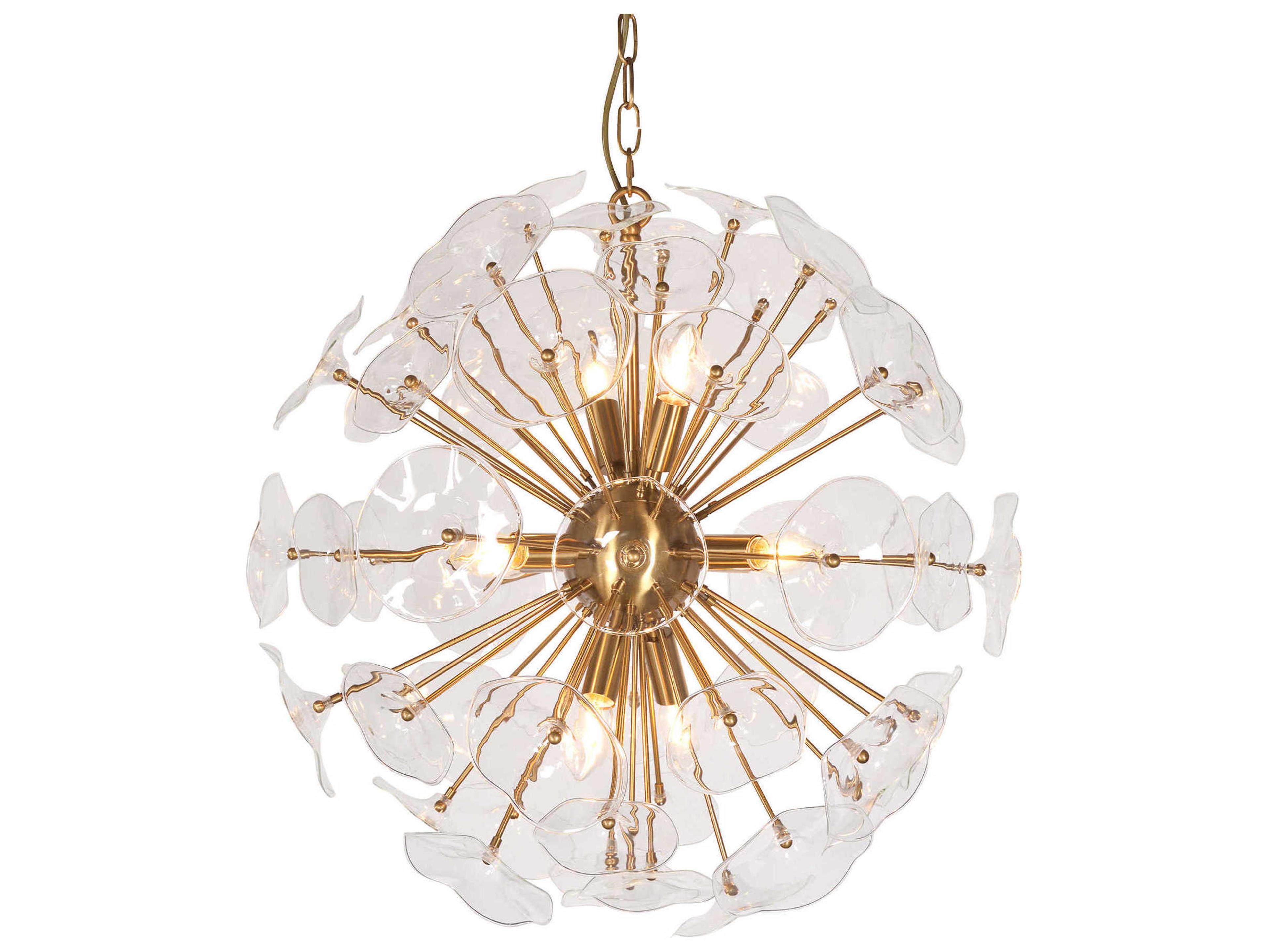 Zentique 8-Light Gold Clear Glass Pendant