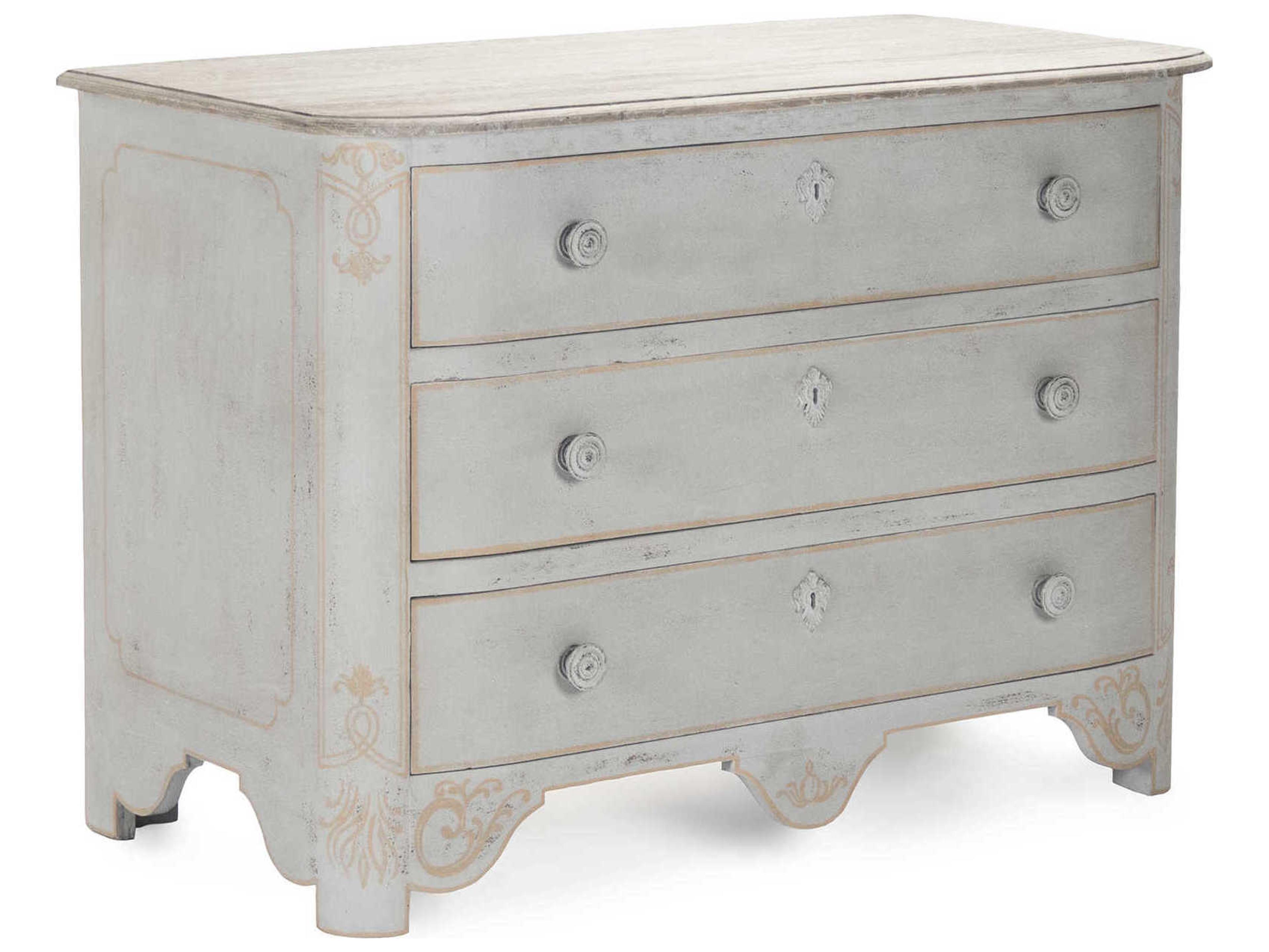 Zentique 3-Drawers Gray Pine Wood Dresser