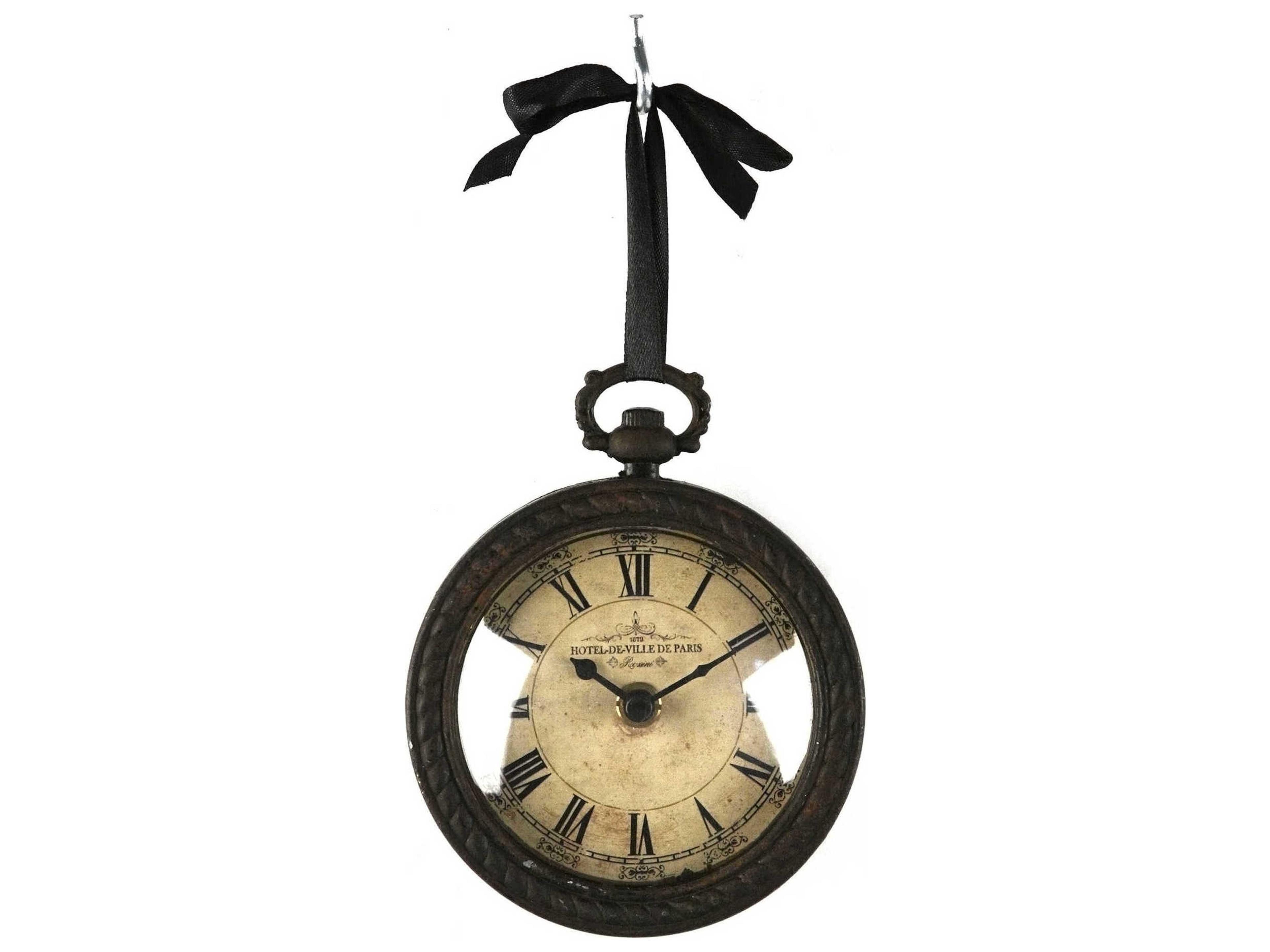 Zentique Antique Black Iron Wall Clock