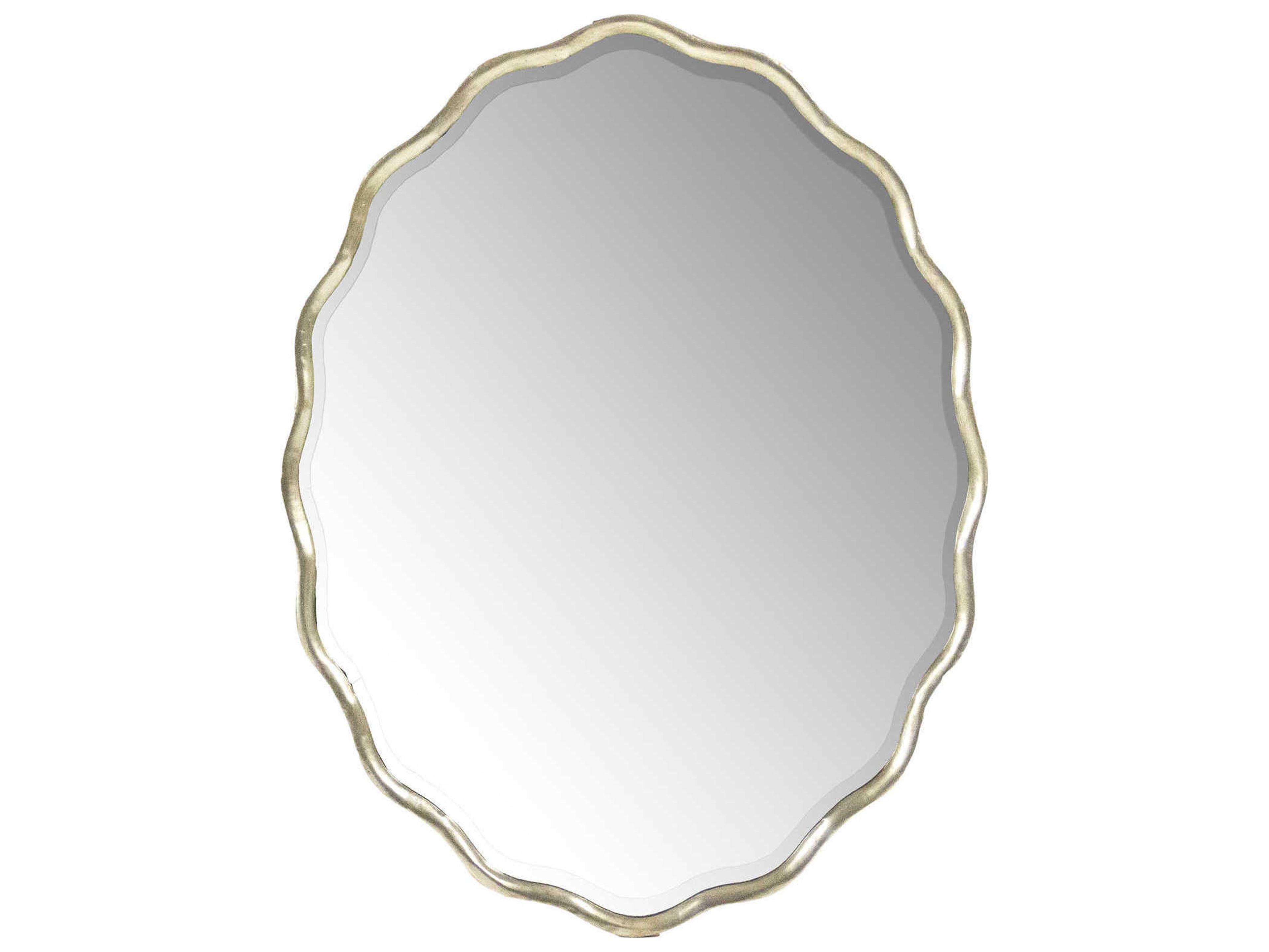 Zentique Caressa Distressed Silver Oval Wall Mirror