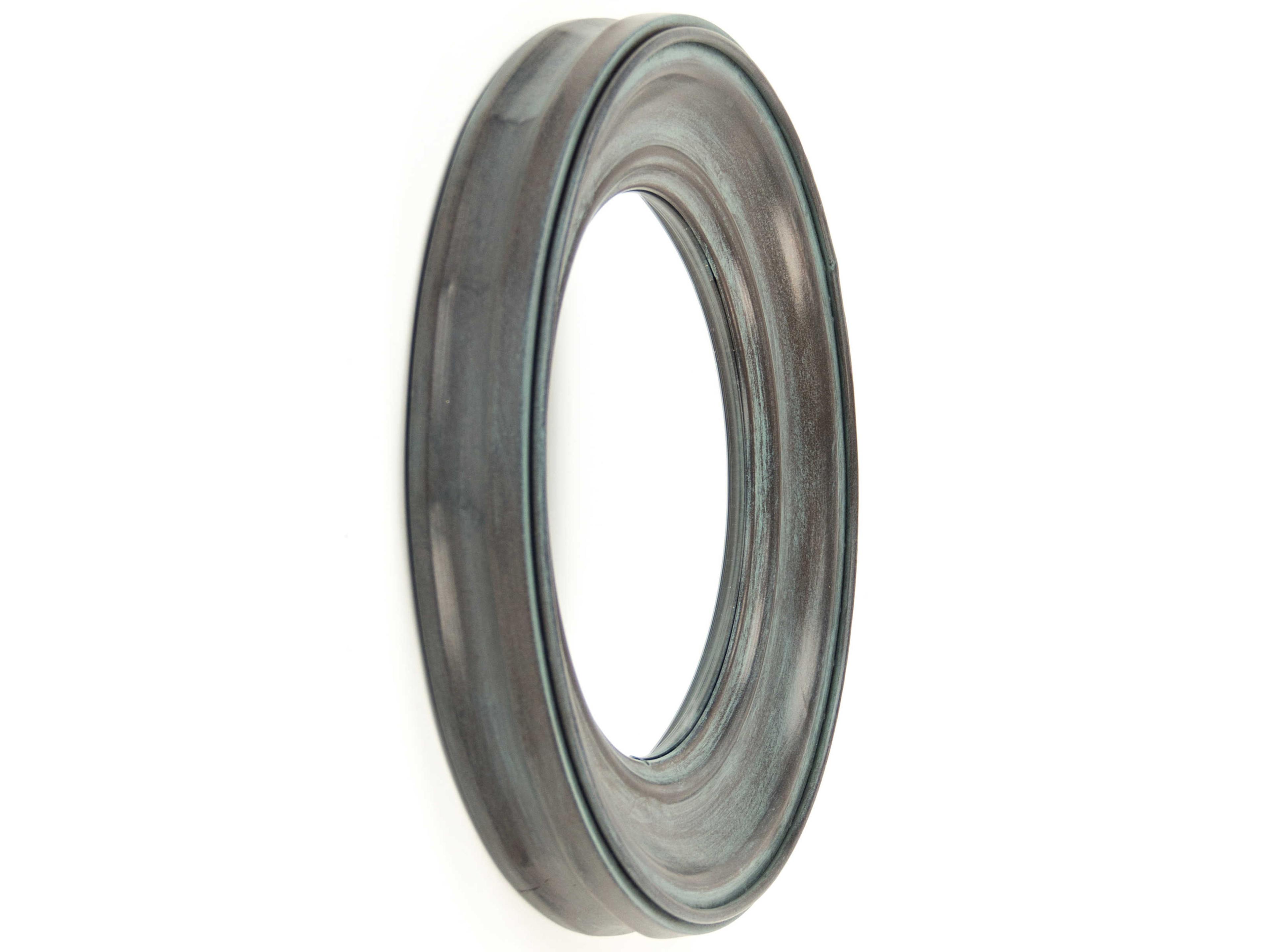 Zentique Cerne Distressed Teal Round Wall Mirror