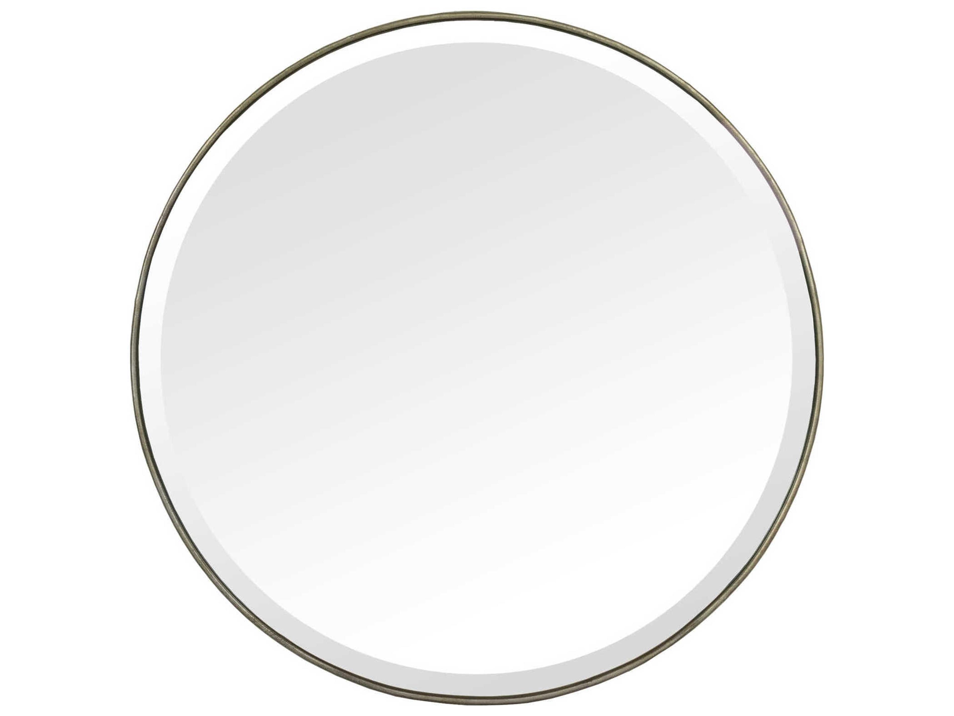 Zentique Lacia Distressed Light Gold Round Wall Mirror