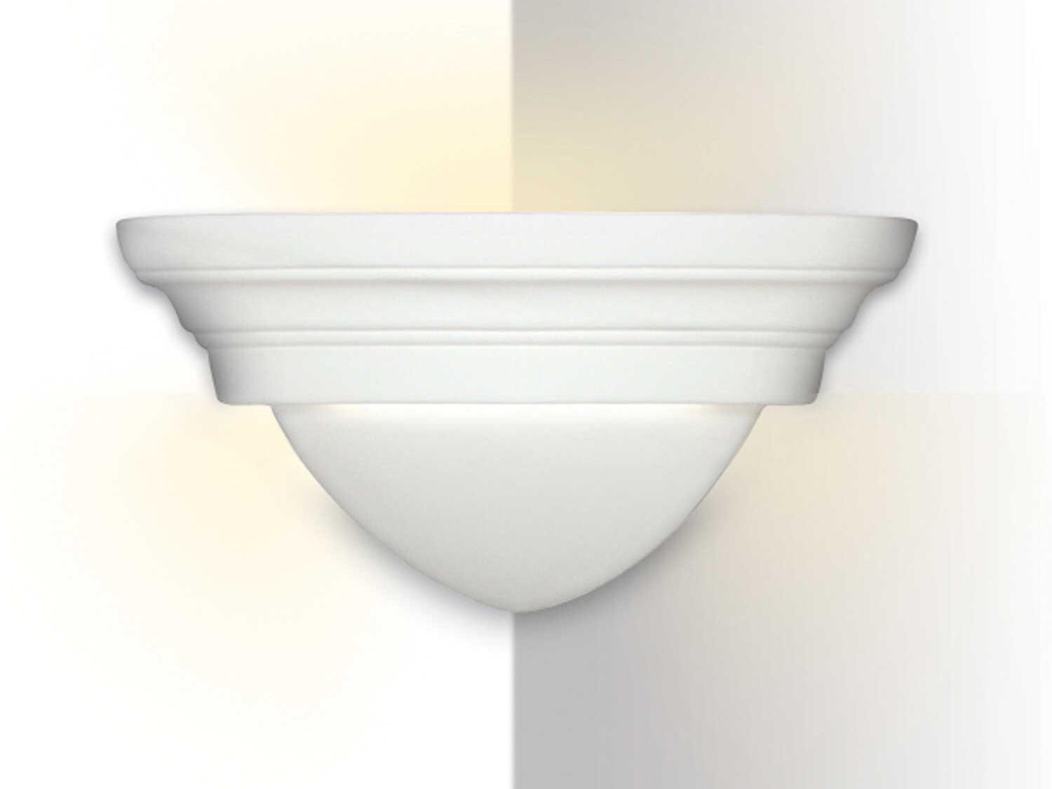 A19 Majorca 1-Light White Corner Wall Sconce