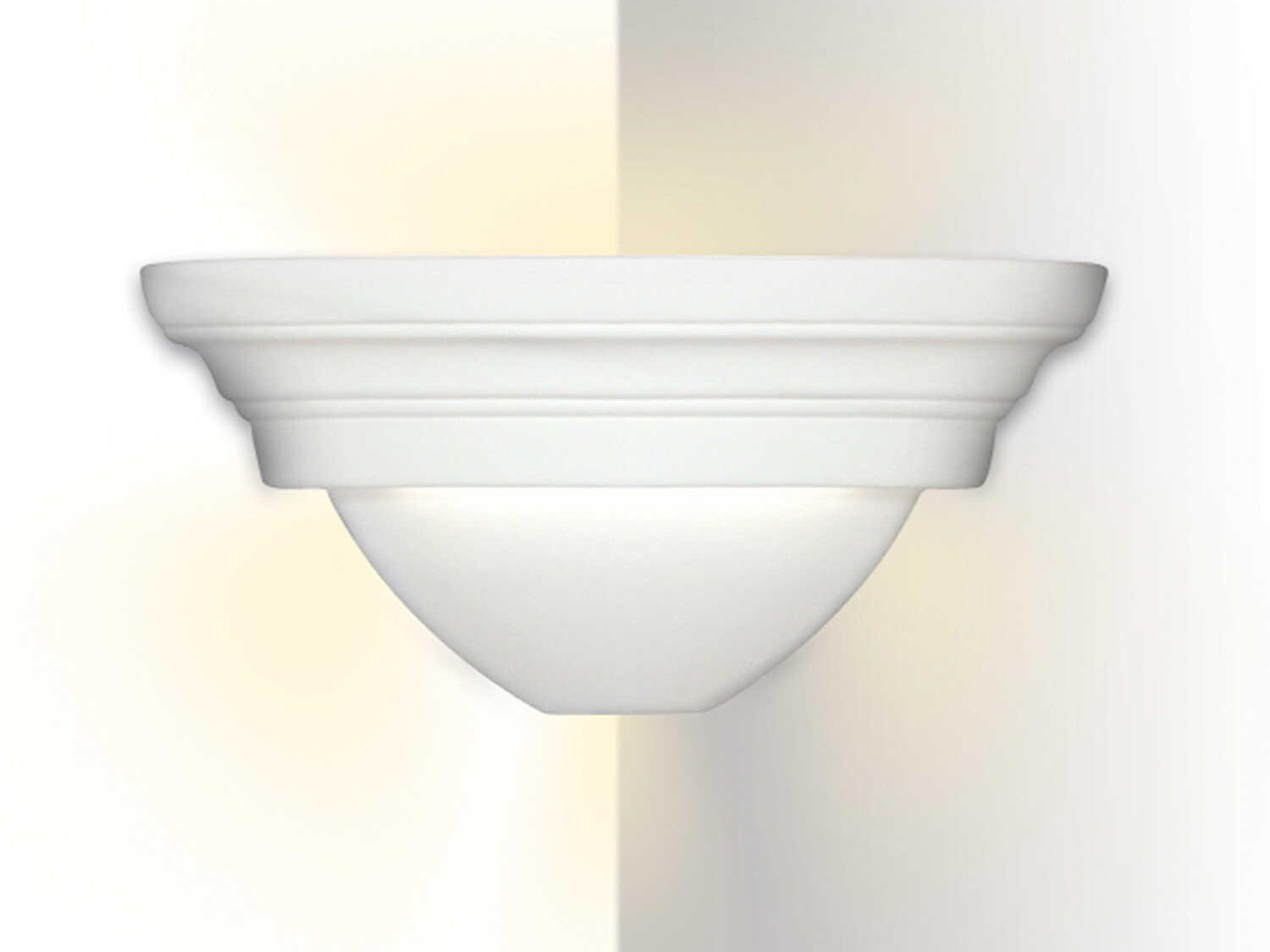 A19 Ibiza 1-Light White Corner Wall Sconce