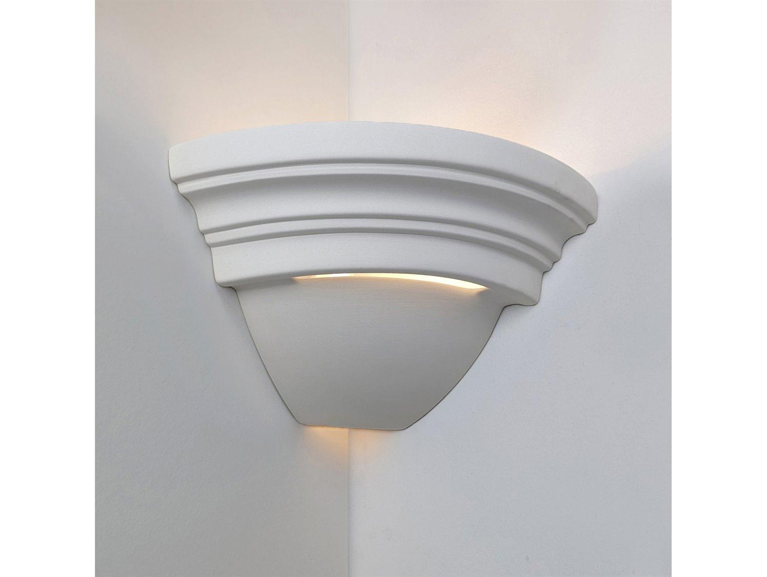 A19 Ibiza 1-Light White Corner Wall Sconce