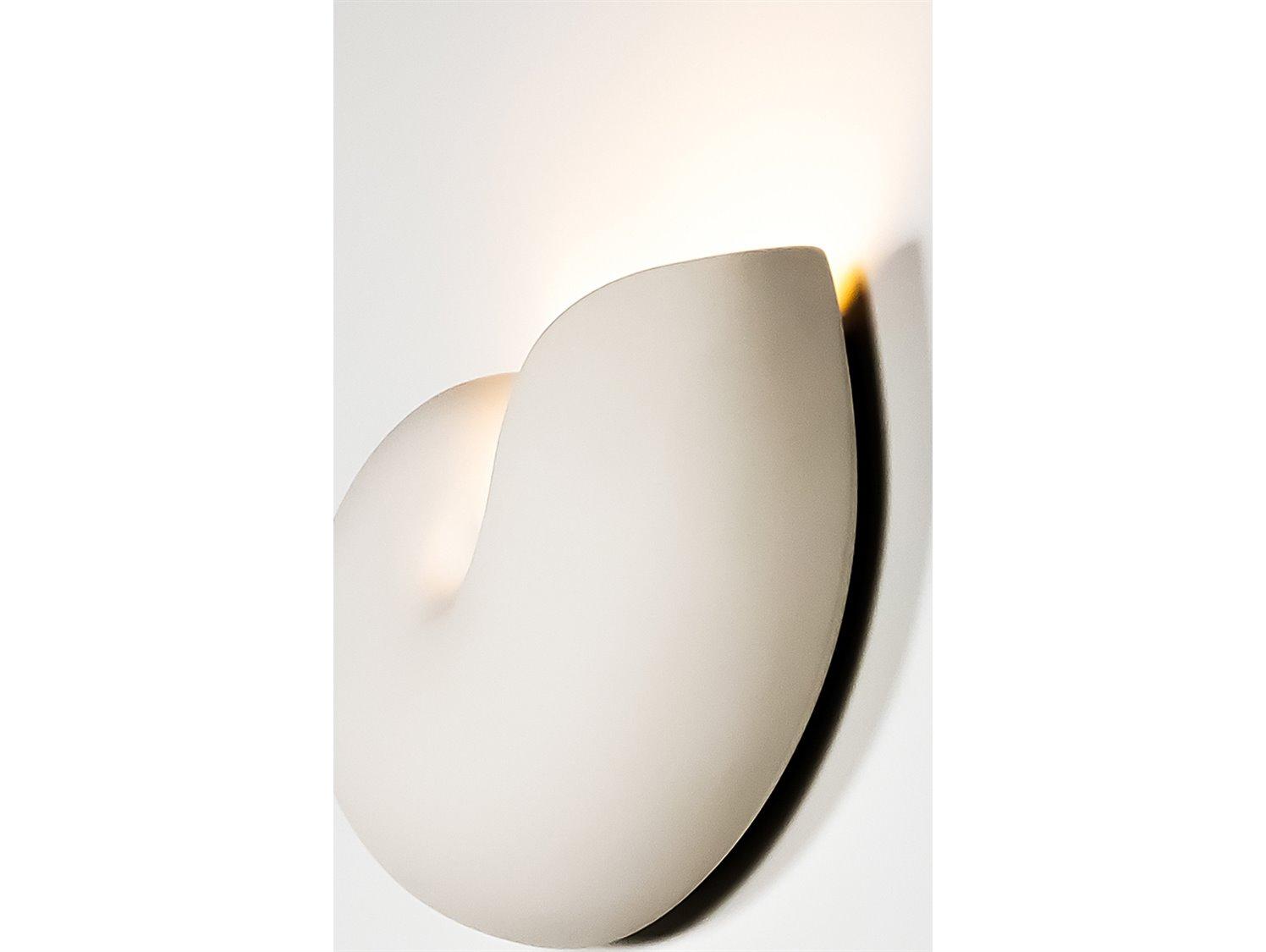 A19 Nautilus 1-Light White Wall Sconce