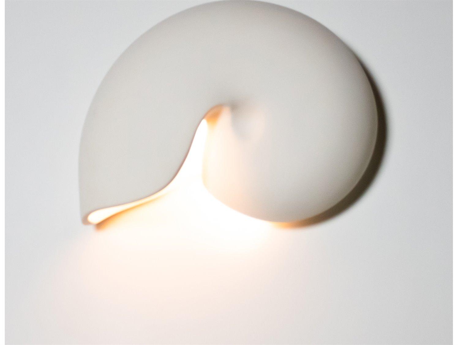 A19 Nautilus 1-Light White Wall Sconce