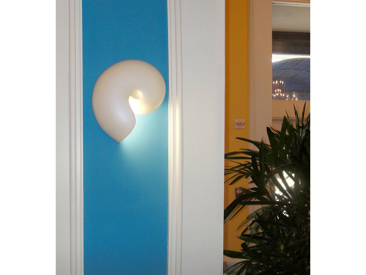 A19 Nautilus 1-Light White Wall Sconce