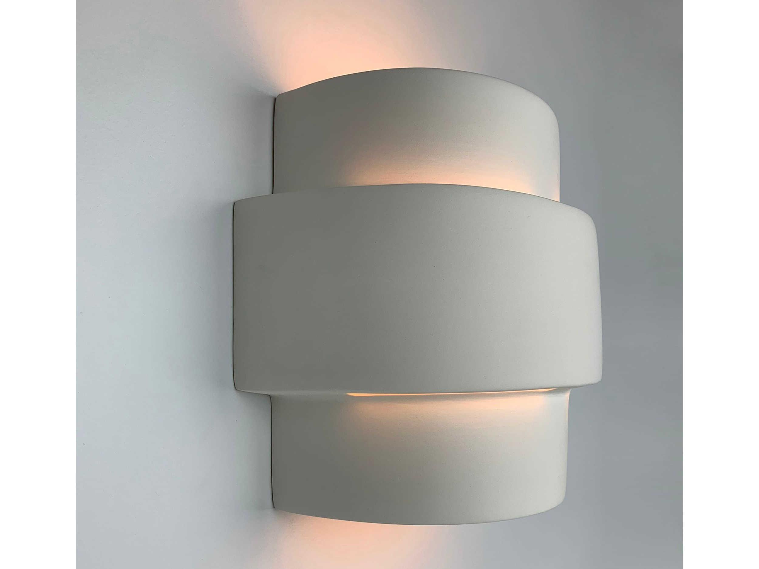A19 Santa Inez 1-Light White Wall Sconce