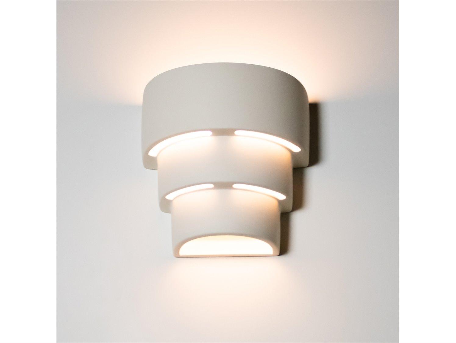 A19 Santa Cruz 1-Light White Wall Sconce