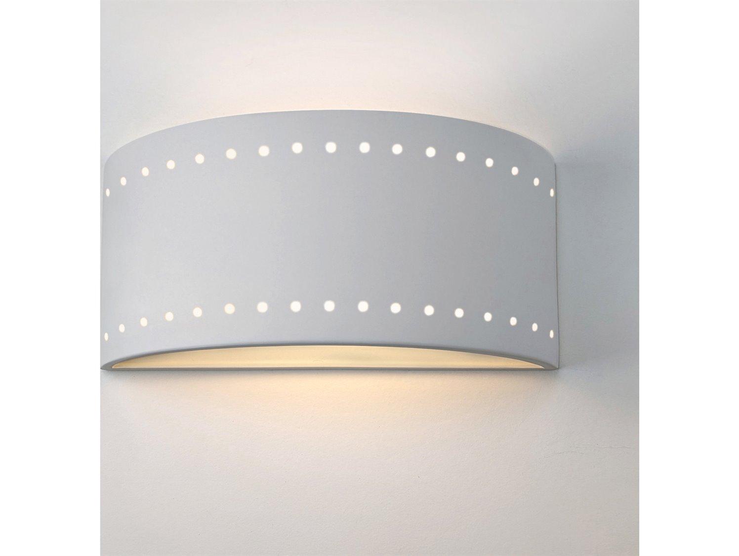 A19 Syros 1-Light White Wall Sconce