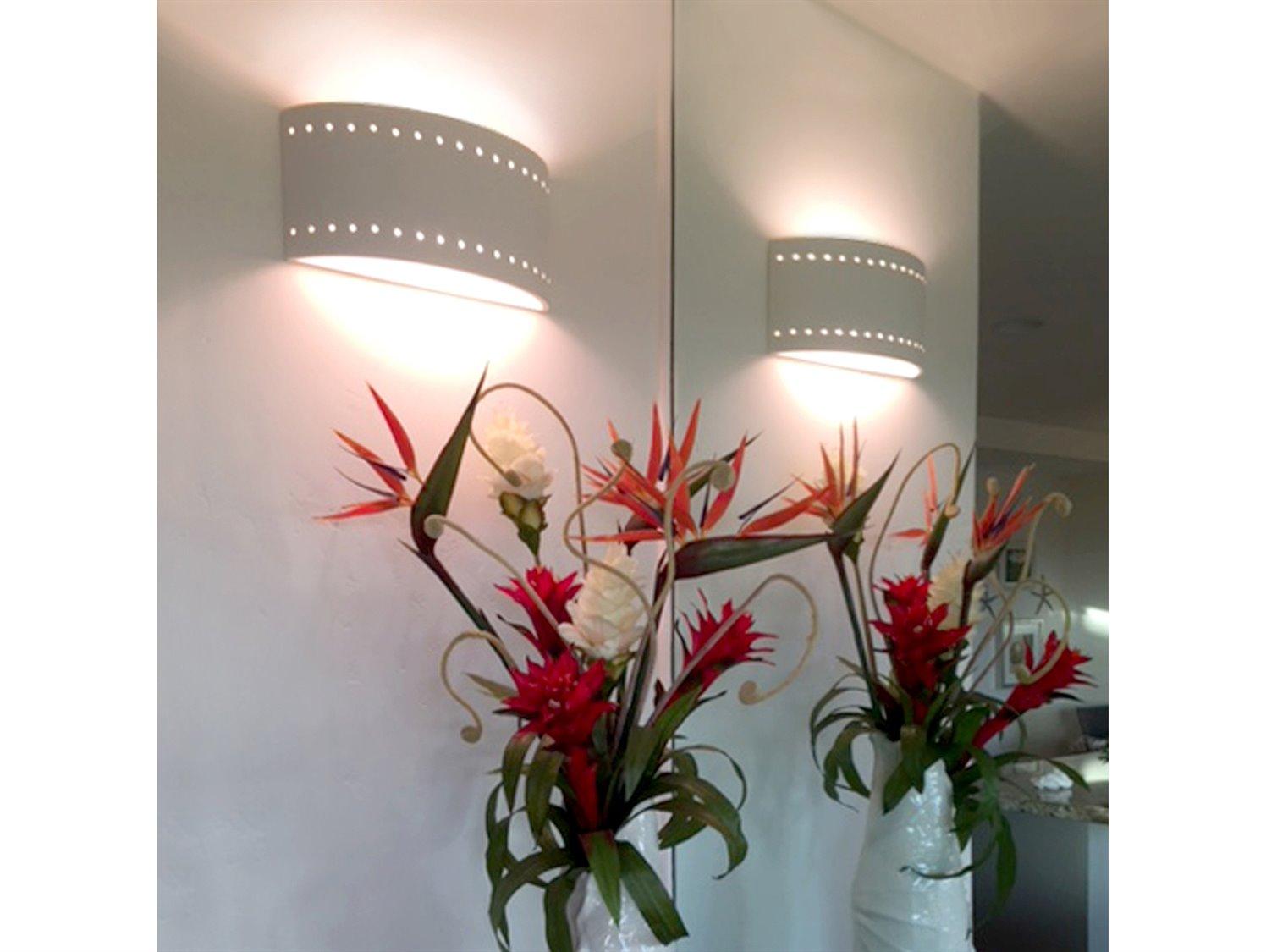 A19 Syros 1-Light White Wall Sconce