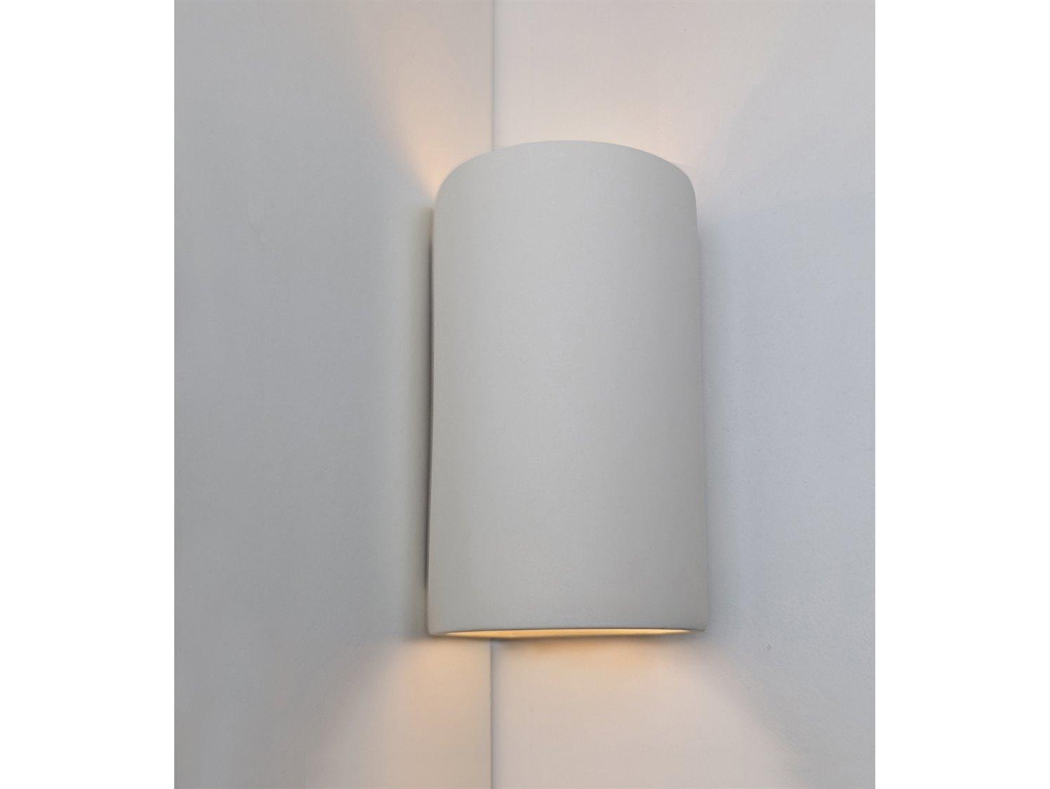 A19 Tenos 1-Light White Corner Wall Sconce