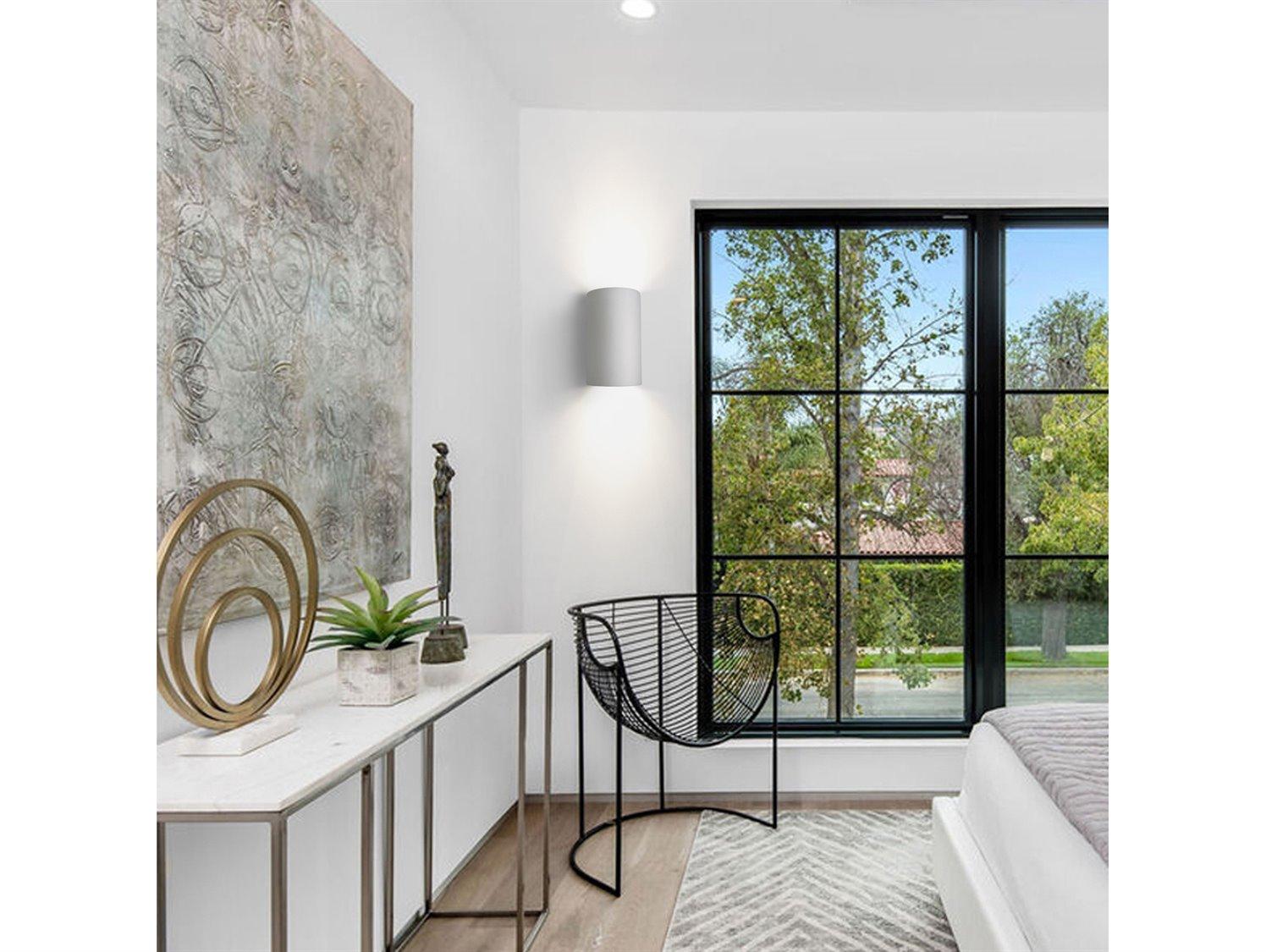 A19 Gran Tenos 2-Light White Wall Sconce