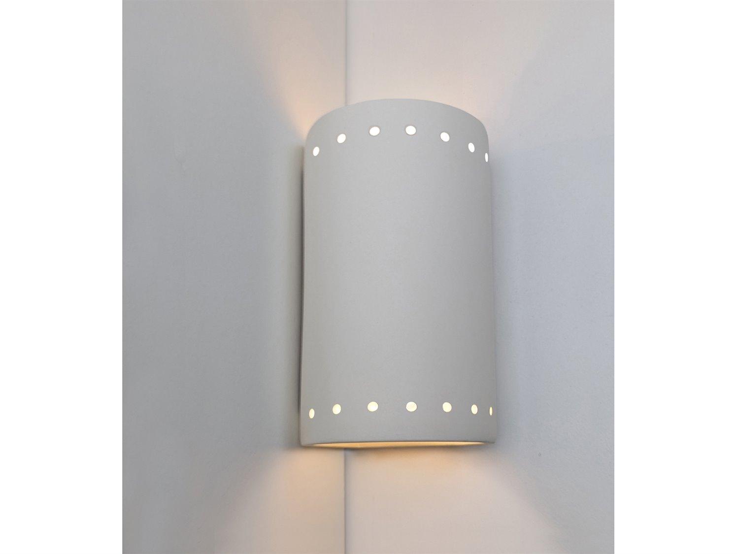 A19 Melos 1-Light White Corner Wall Sconce