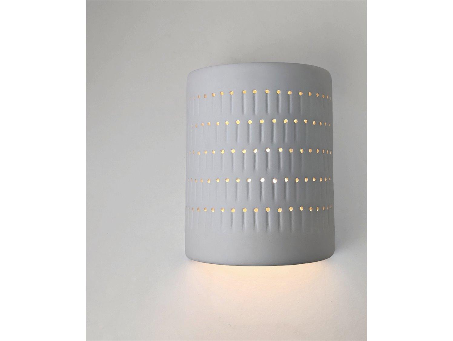 A19 Khios 1-Light White Wall Sconce