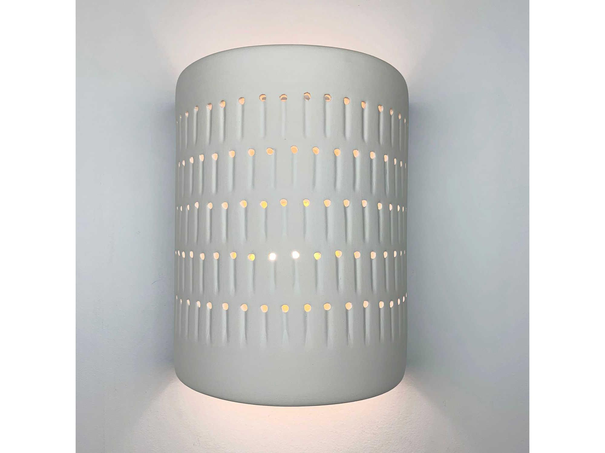 A19 Samos 1-Light White Wall Sconce