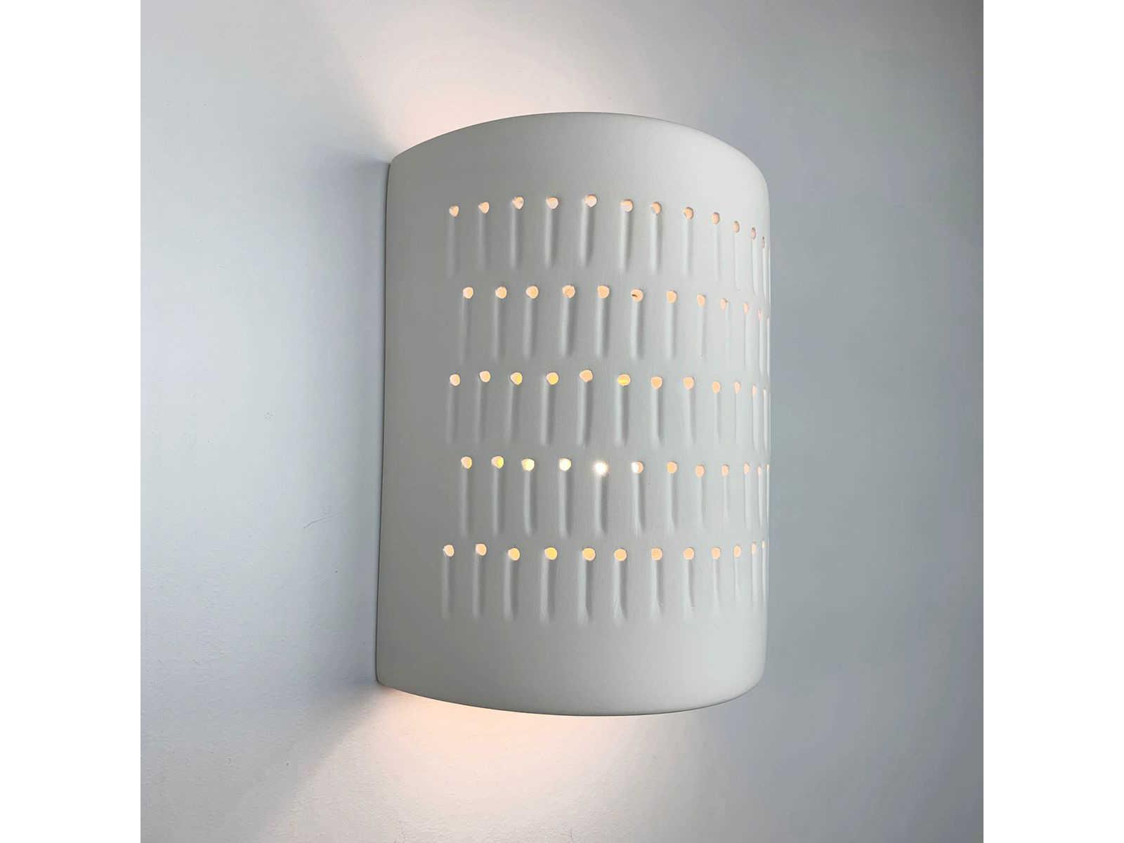 A19 Samos 1-Light White Wall Sconce