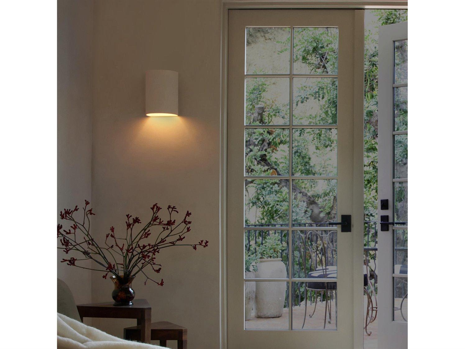 A19 Leros 1-Light White Wall Sconce