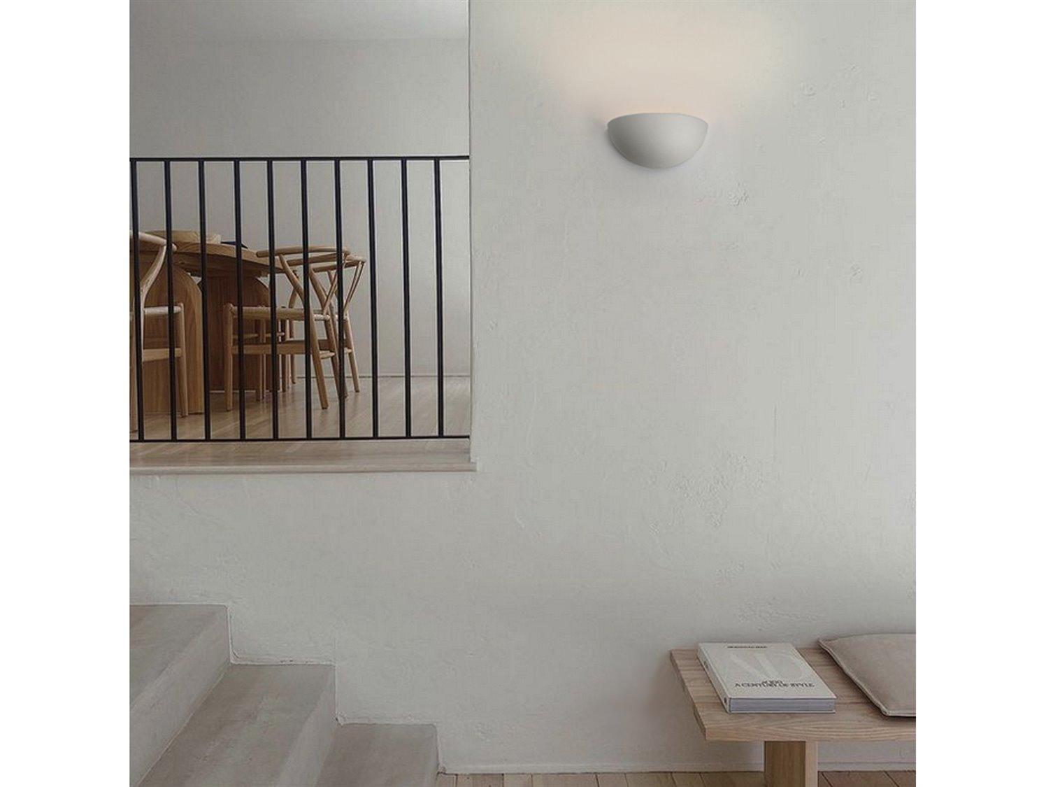 A19 Thera 1-Light White Wall Sconce