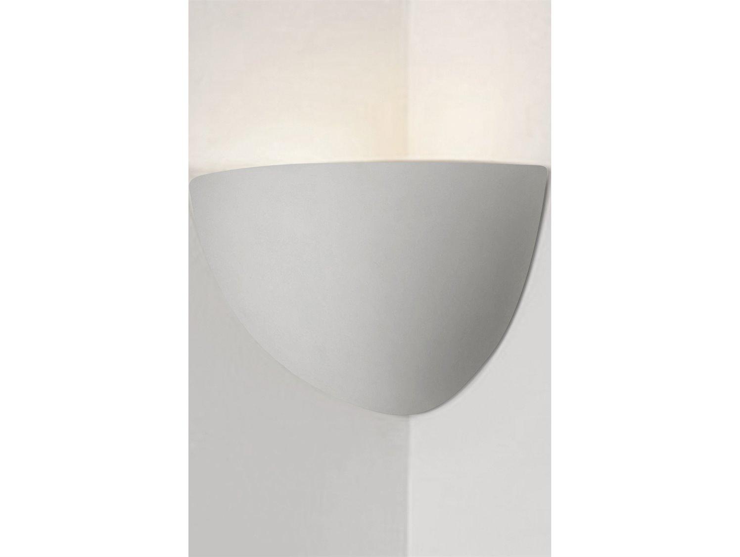 A19 Gran Thera 1-Light White Corner Wall Sconce
