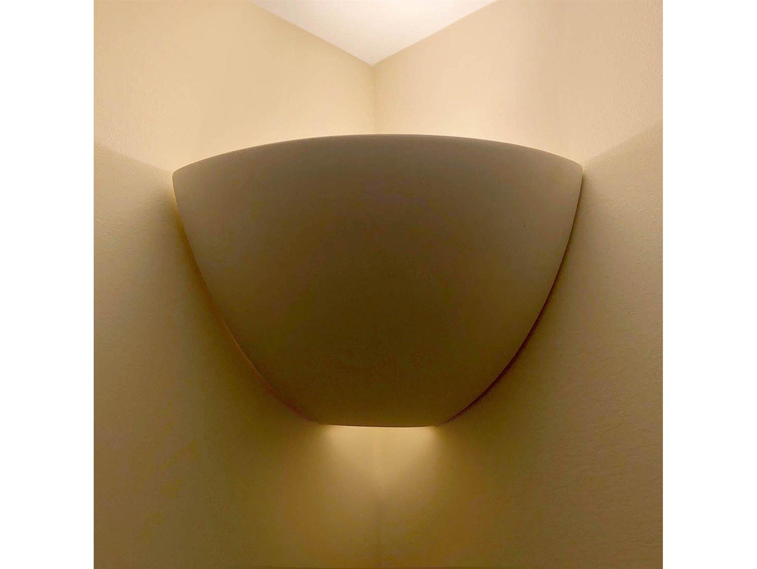 A19 Gran Aegina 1-Light White Corner Wall Sconce