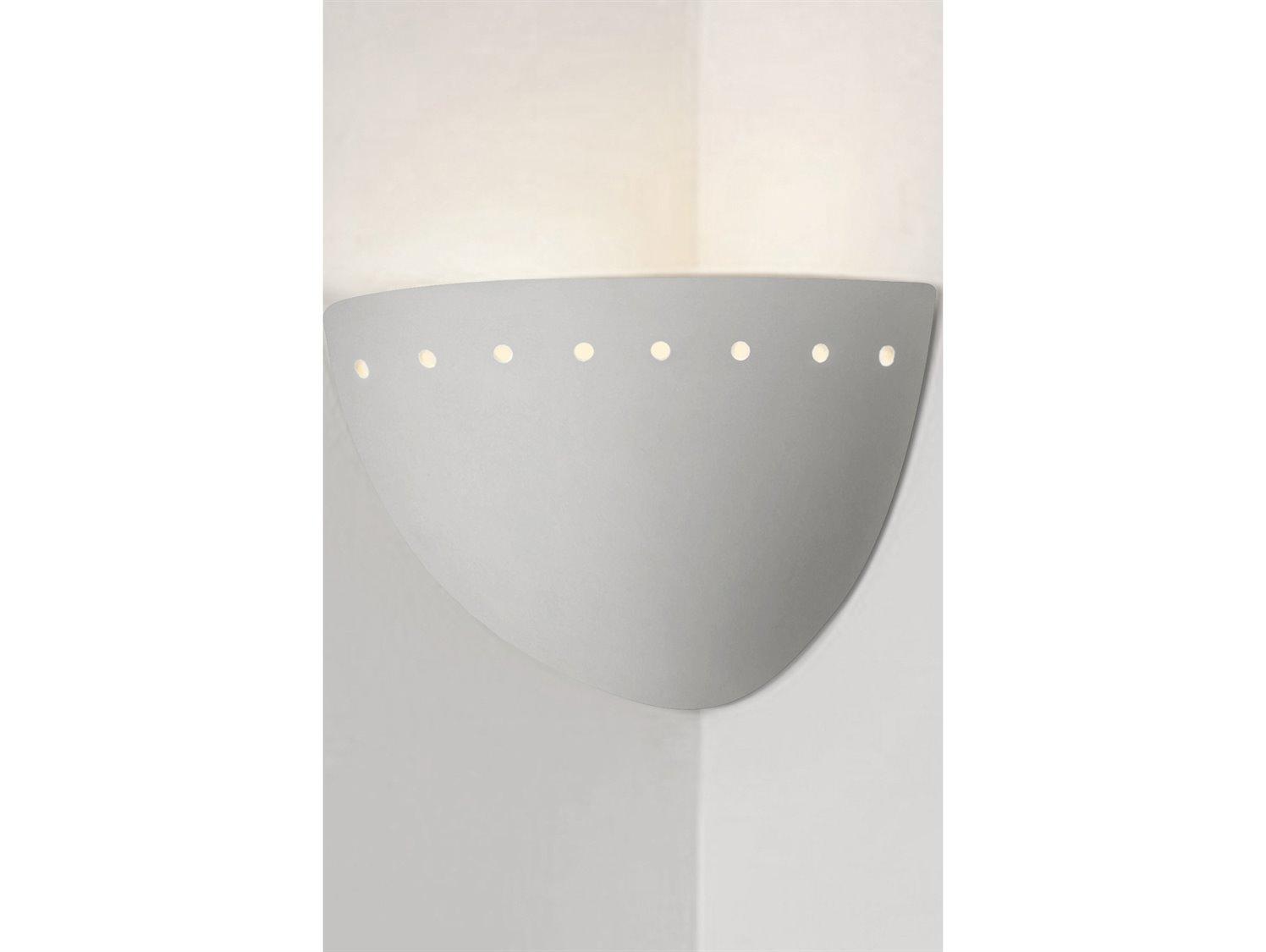A19 Gran Cyprus 1-Light White Corner Wall Sconce