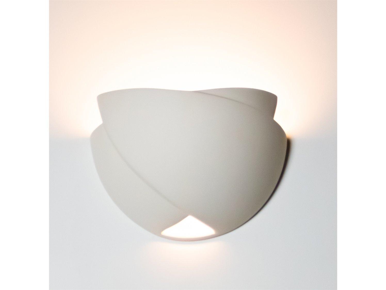 A19 Ceylon 1-Light White Wall Sconce