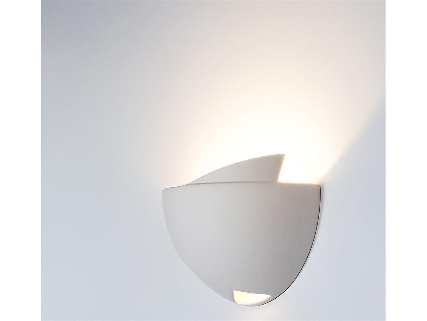 A19 Ceylon 1-Light White Wall Sconce