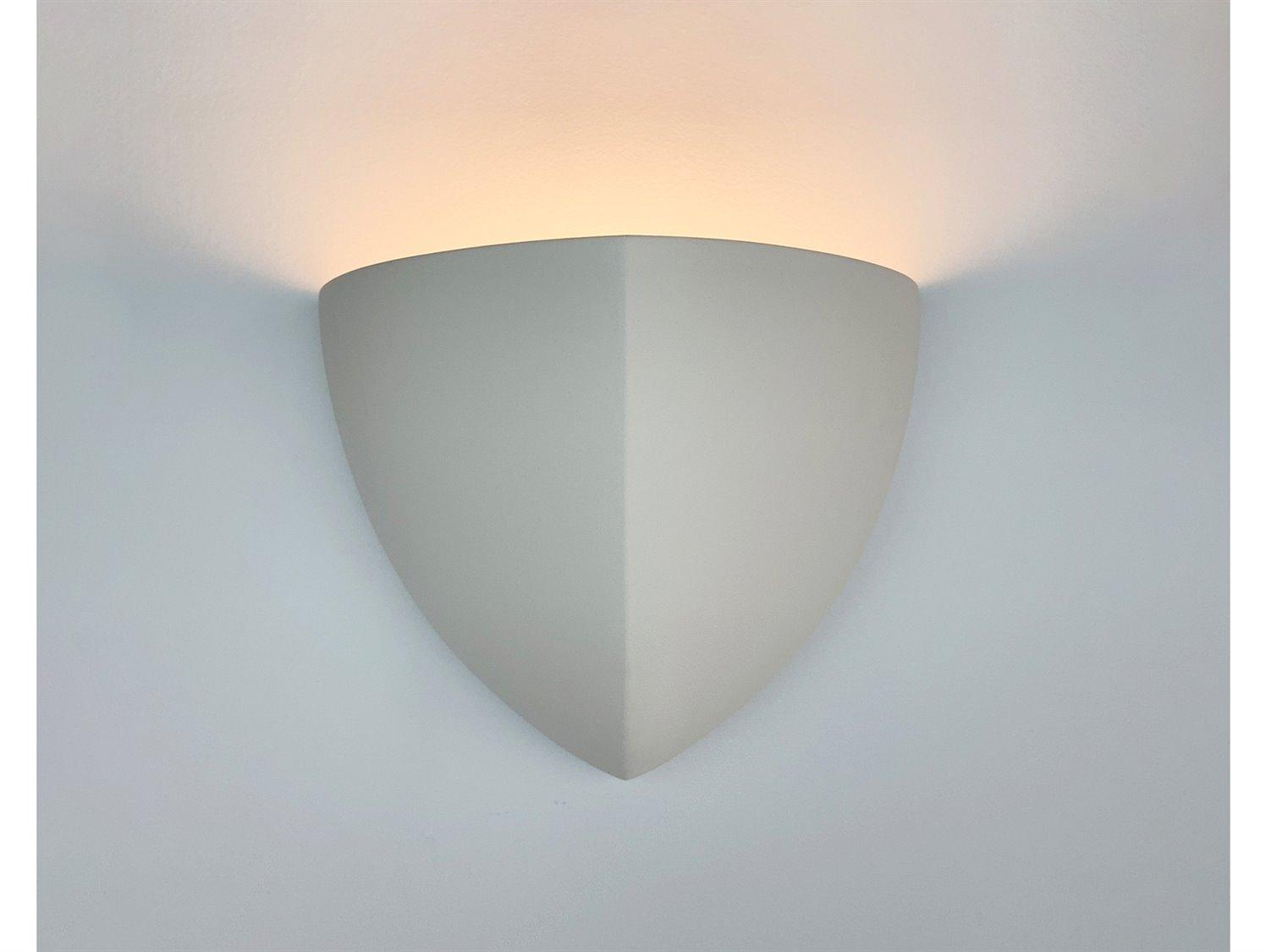A19 Malta 1-Light White Wall Sconce