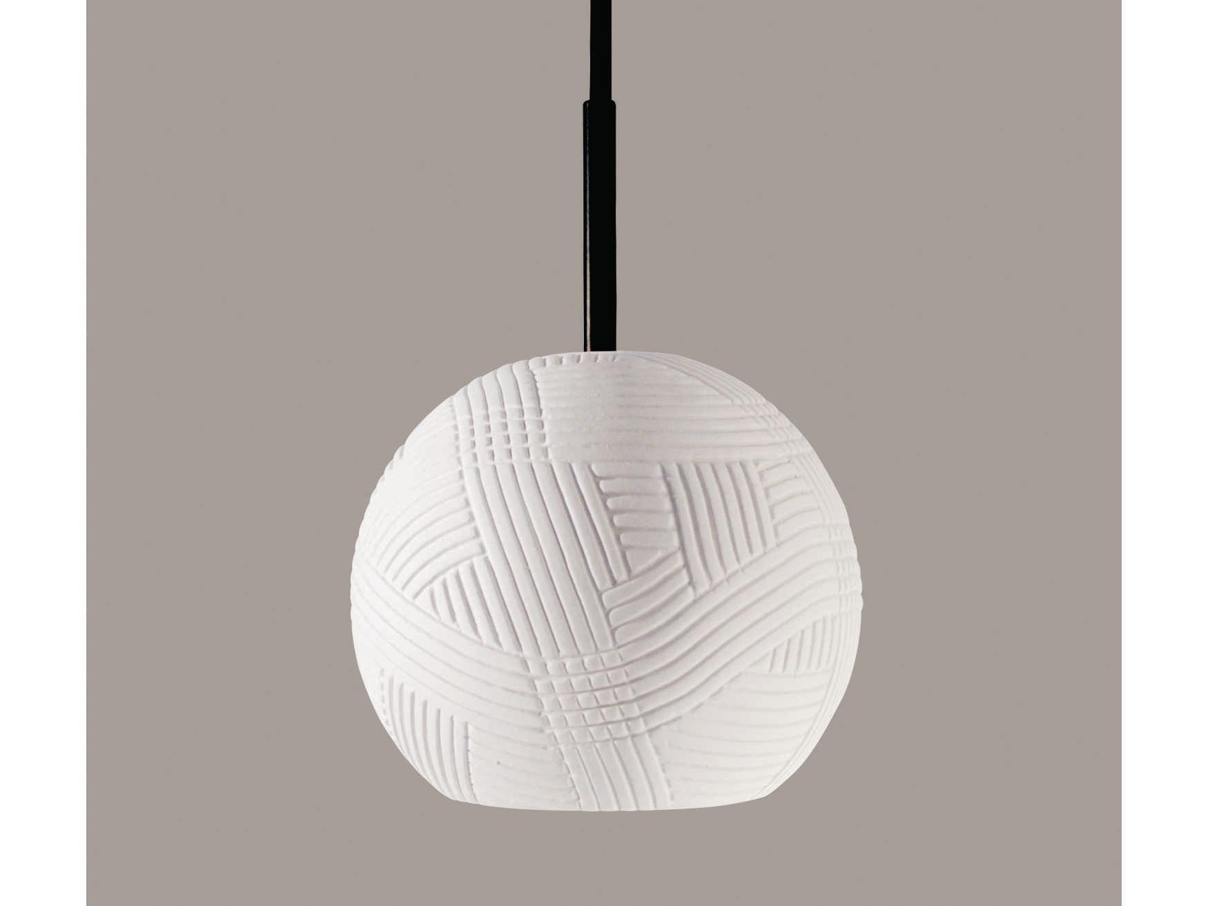 A19 Twine 1-Light White Globe Mini Pendant