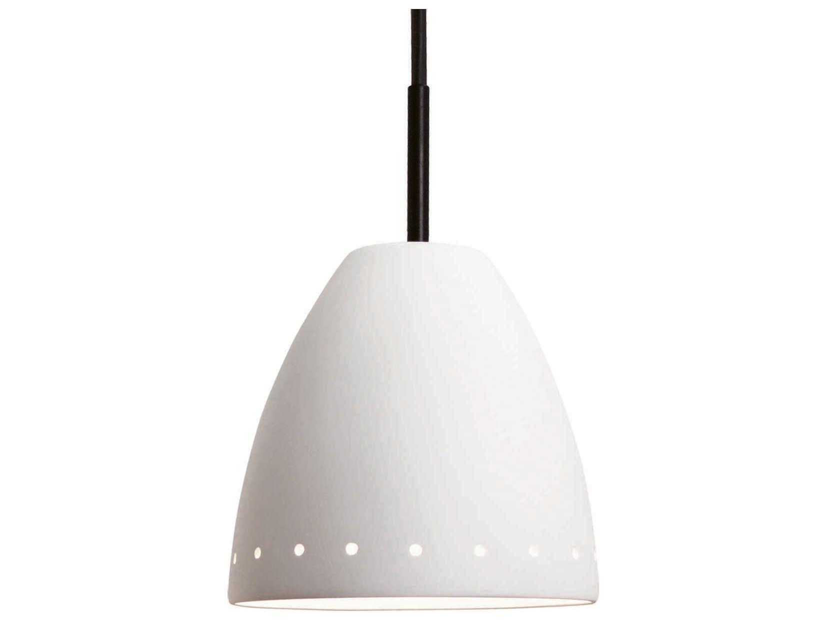 A19 Realm 1-Light White LED Bell Mini Pendant
