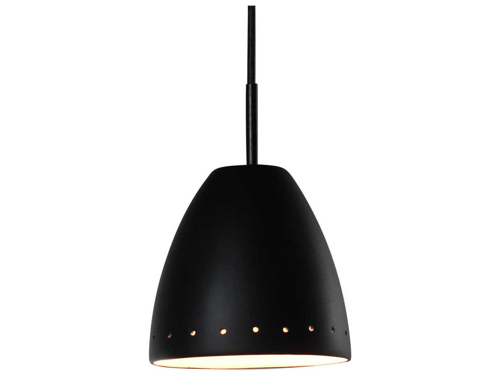 A19 Realm 1-Light White LED Bell Mini Pendant