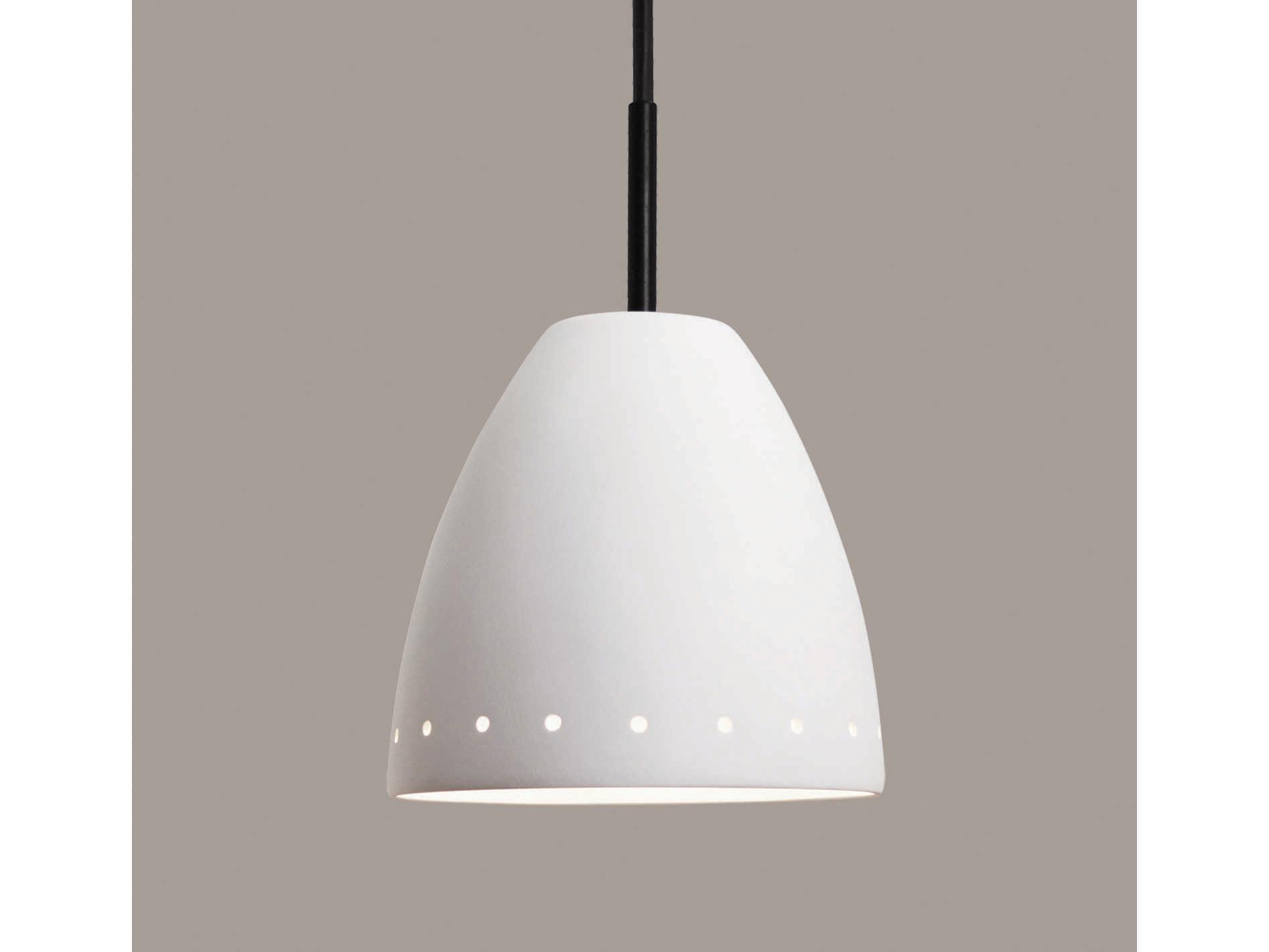 A19 Realm 1-Light White LED Bell Mini Pendant